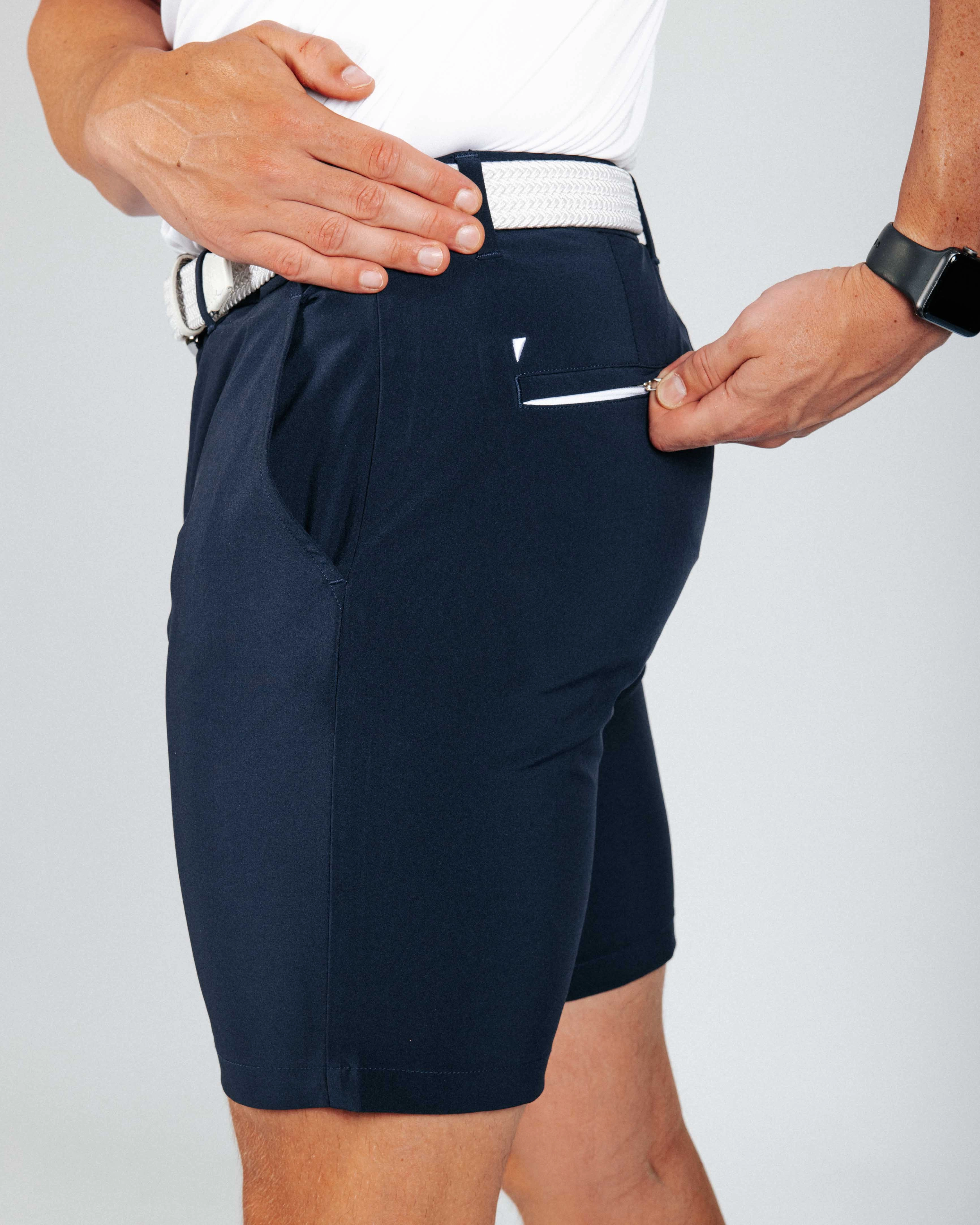 Quick Release Closure Men's Navy Blue Golf Shorts