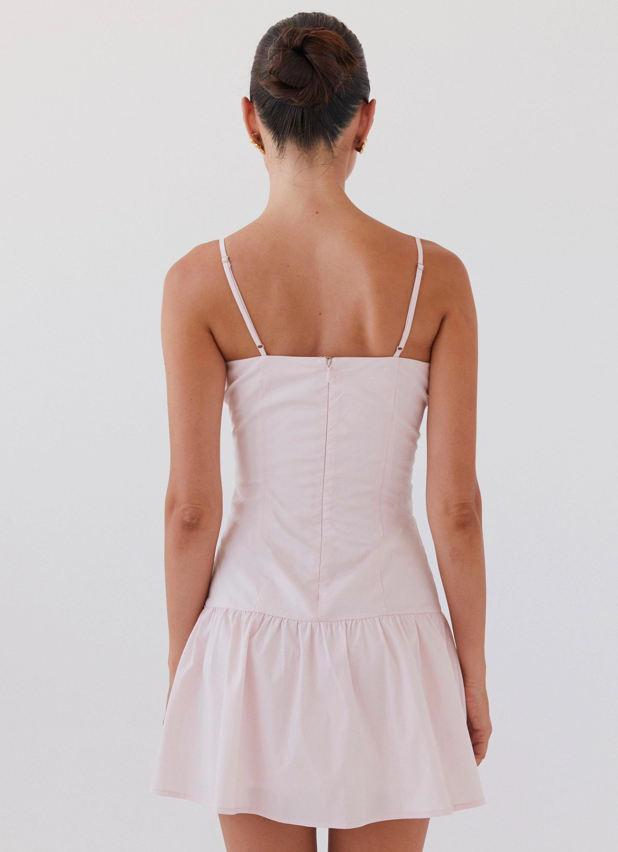 Romantic Charm Bustier Mini Dress - Baby Pink Warm Touch Dressy Glow