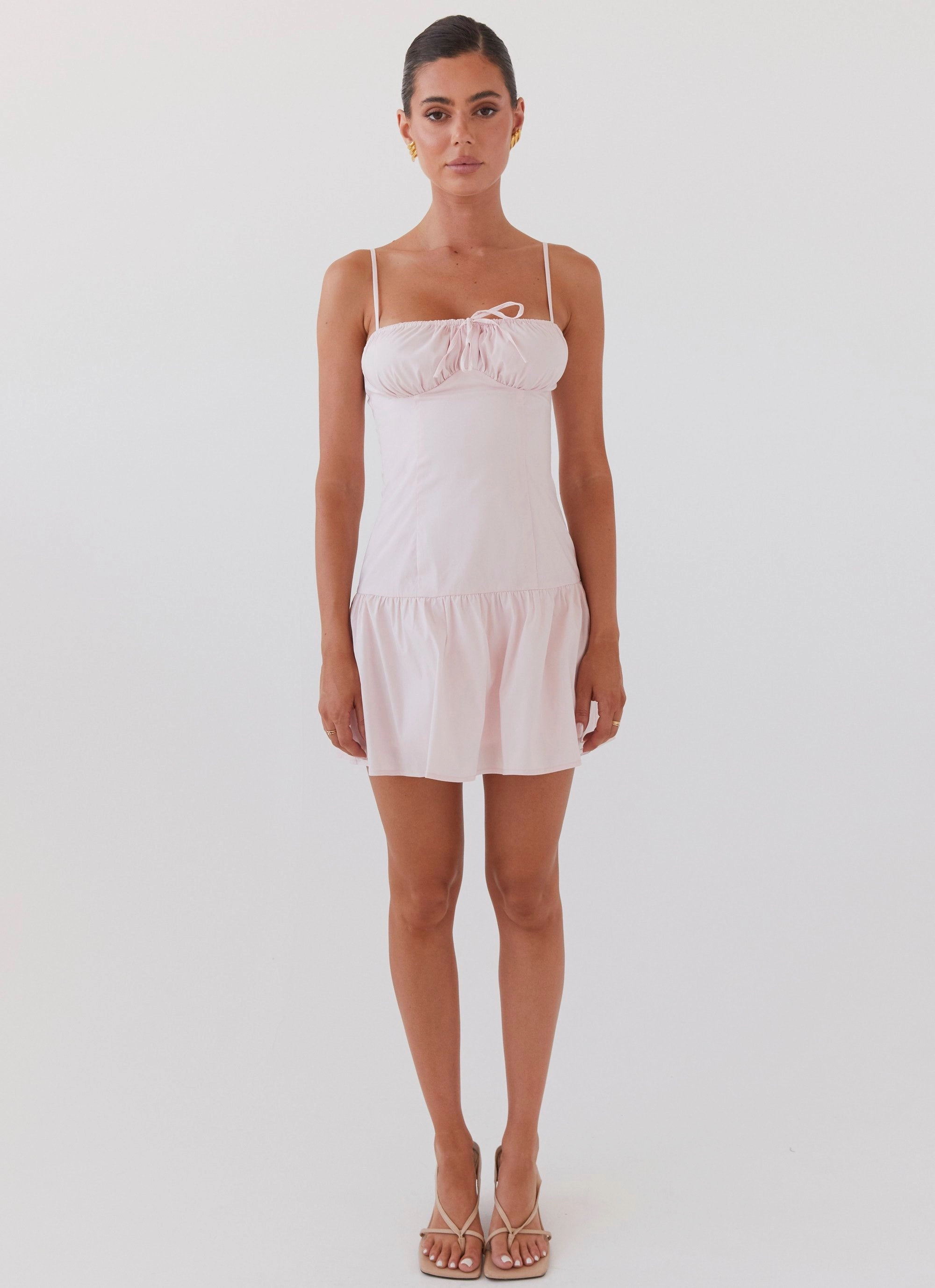 Romantic Charm Bustier Mini Dress - Baby Pink Soft Curve