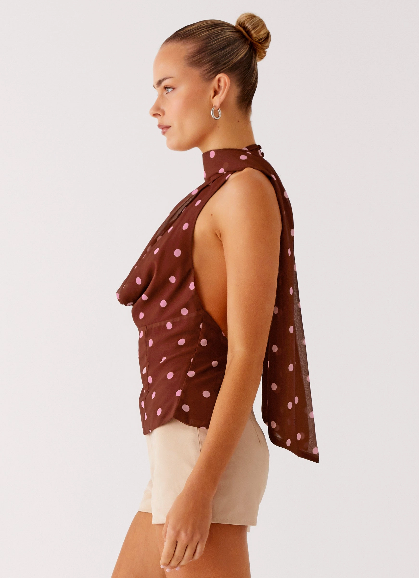 Stealing Love Scarf Top - Chocolate Strawberry Dot Fleece Pullover DoubleStitched Construction