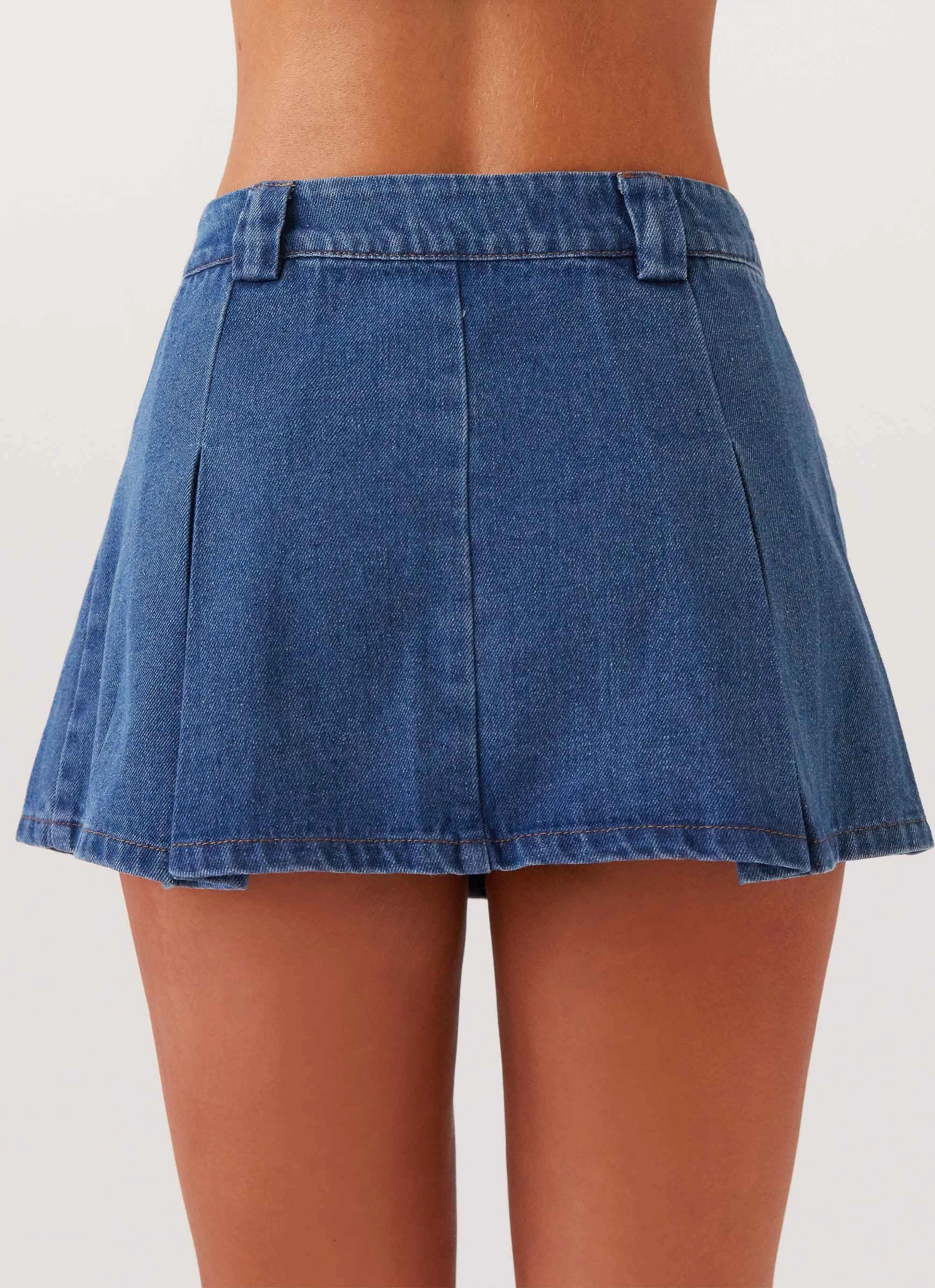 Everyday Comfort Non Tapered Leg Ashlyn Denim Mini Skirt - Indigo