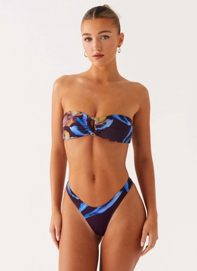twill Cuba Bikini Bottoms - Dark Floral
