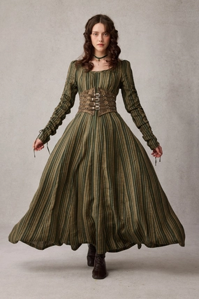 Wrinkle Free Texture Crystal 17 | Victorian maxi linen dress