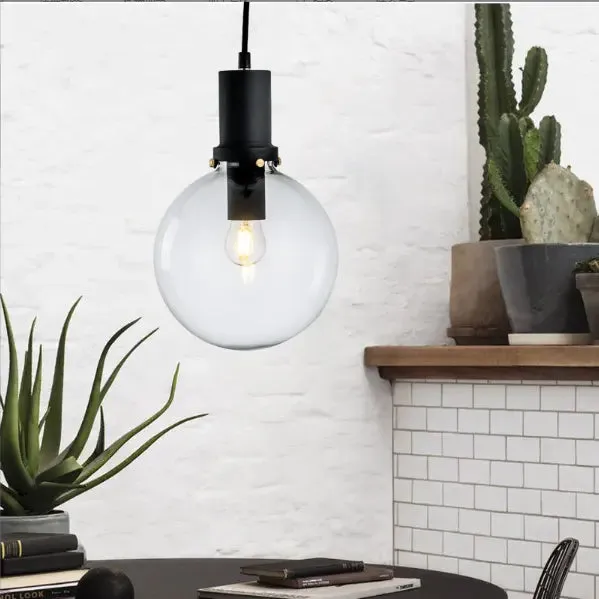Nordic restaurant glass ball small chandelier modern minimalist single head living room coffee shop decorative lamp