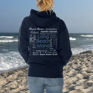 North to South Full Zip Hoodie, Long Beach Island