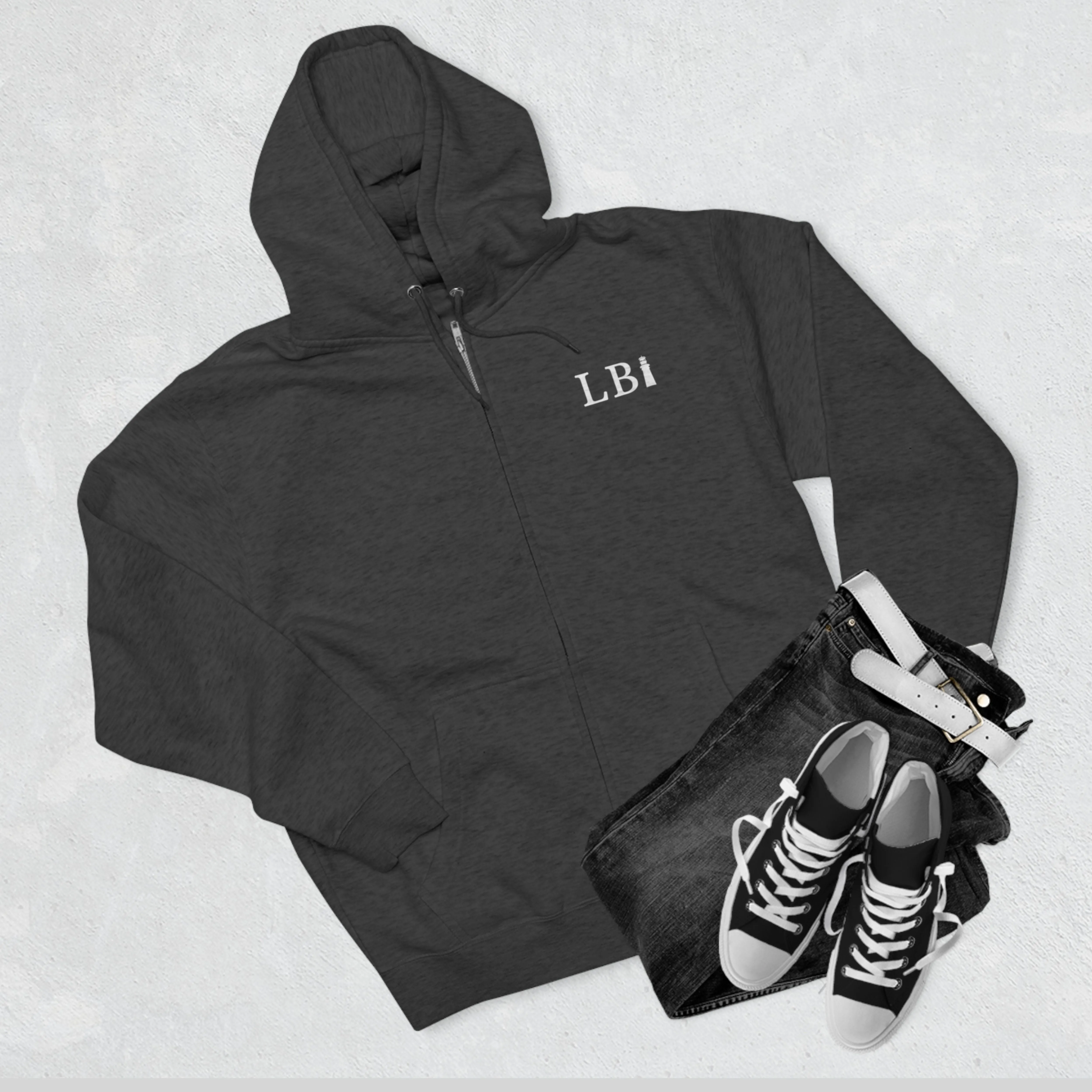 North to South Full Zip Hoodie, Long Beach Island