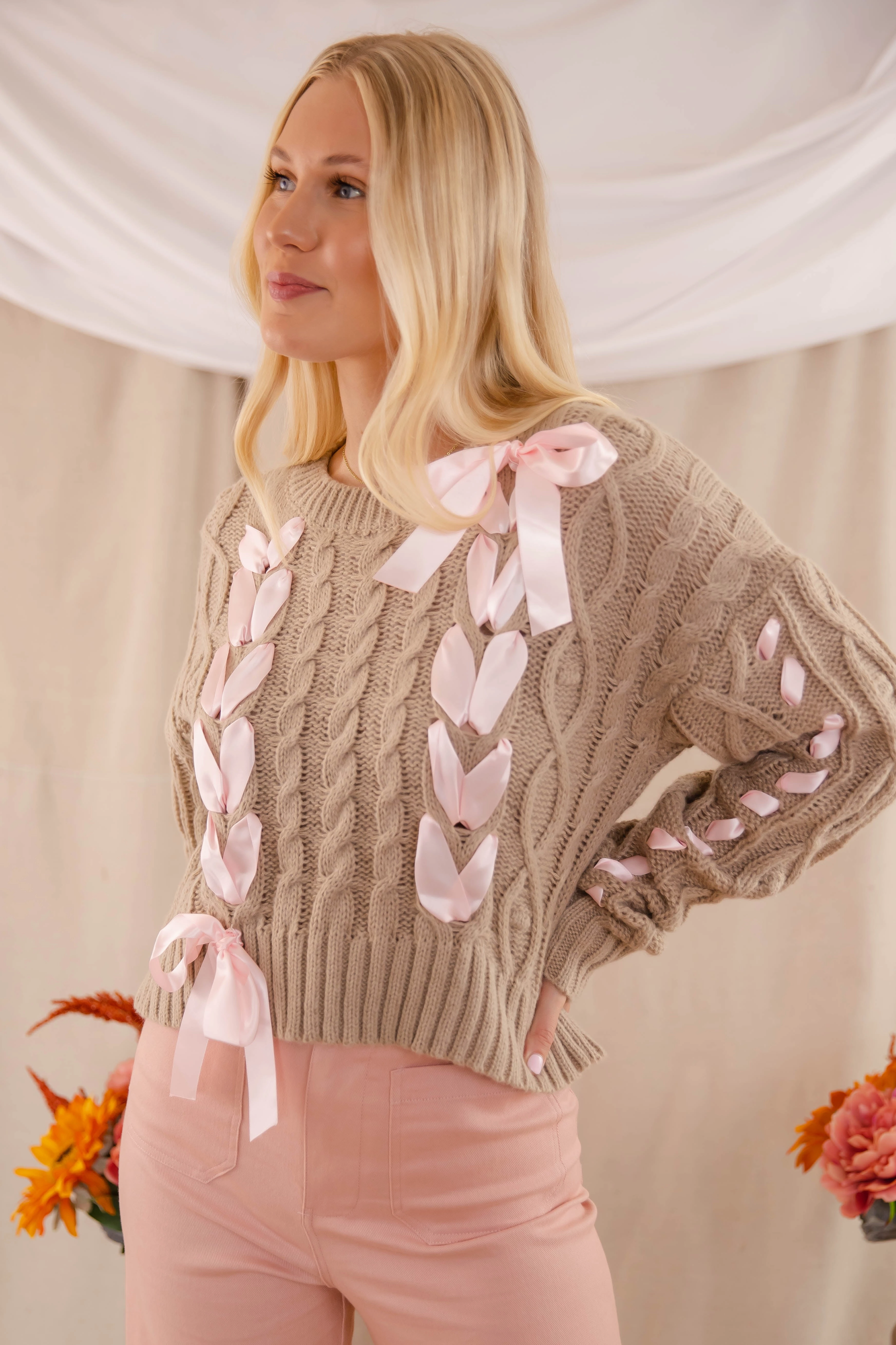 Notice The Little Things Ribbon Sweater Anti Pill Finish