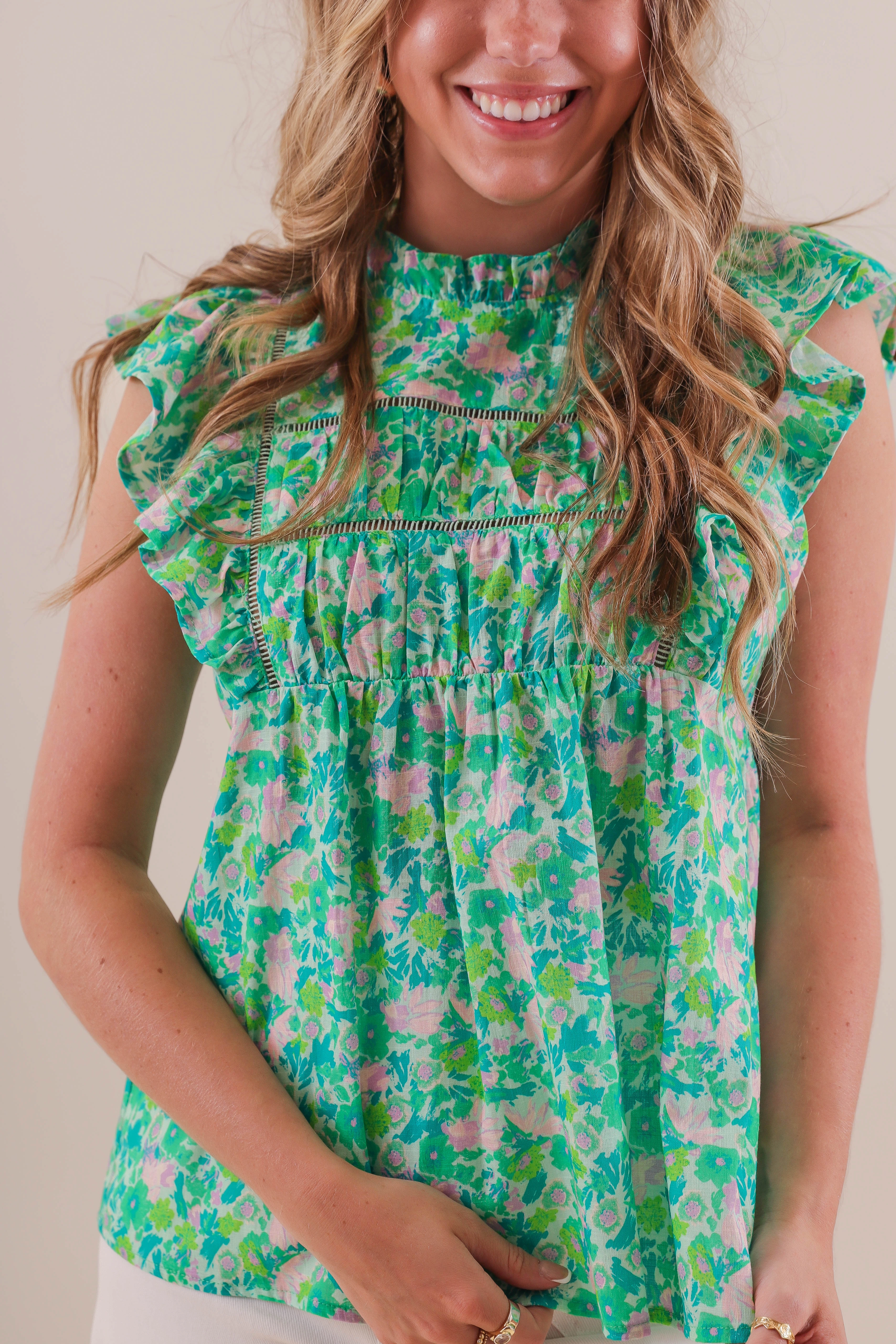 Remembering The Times Blouse Layered Shoulder