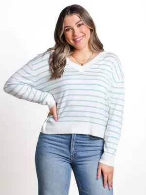 Not So Simple V-Neck Stripe Sweater