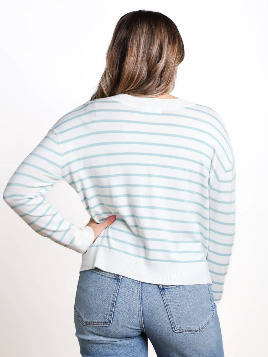 Not So Simple V-Neck Stripe Sweater