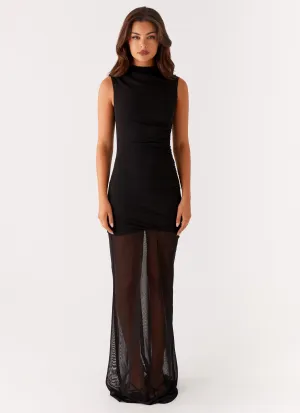 Fondly Mesh Maxi Dress - Black Chill Base Magnetic-Closure