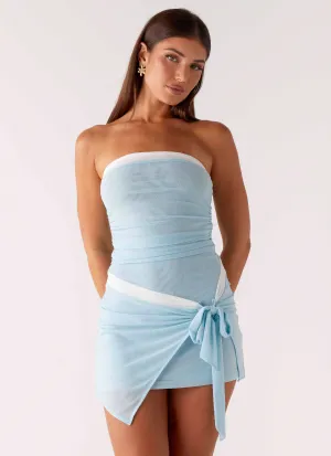 Oceanfront Mini Dress - Blue PlushLining