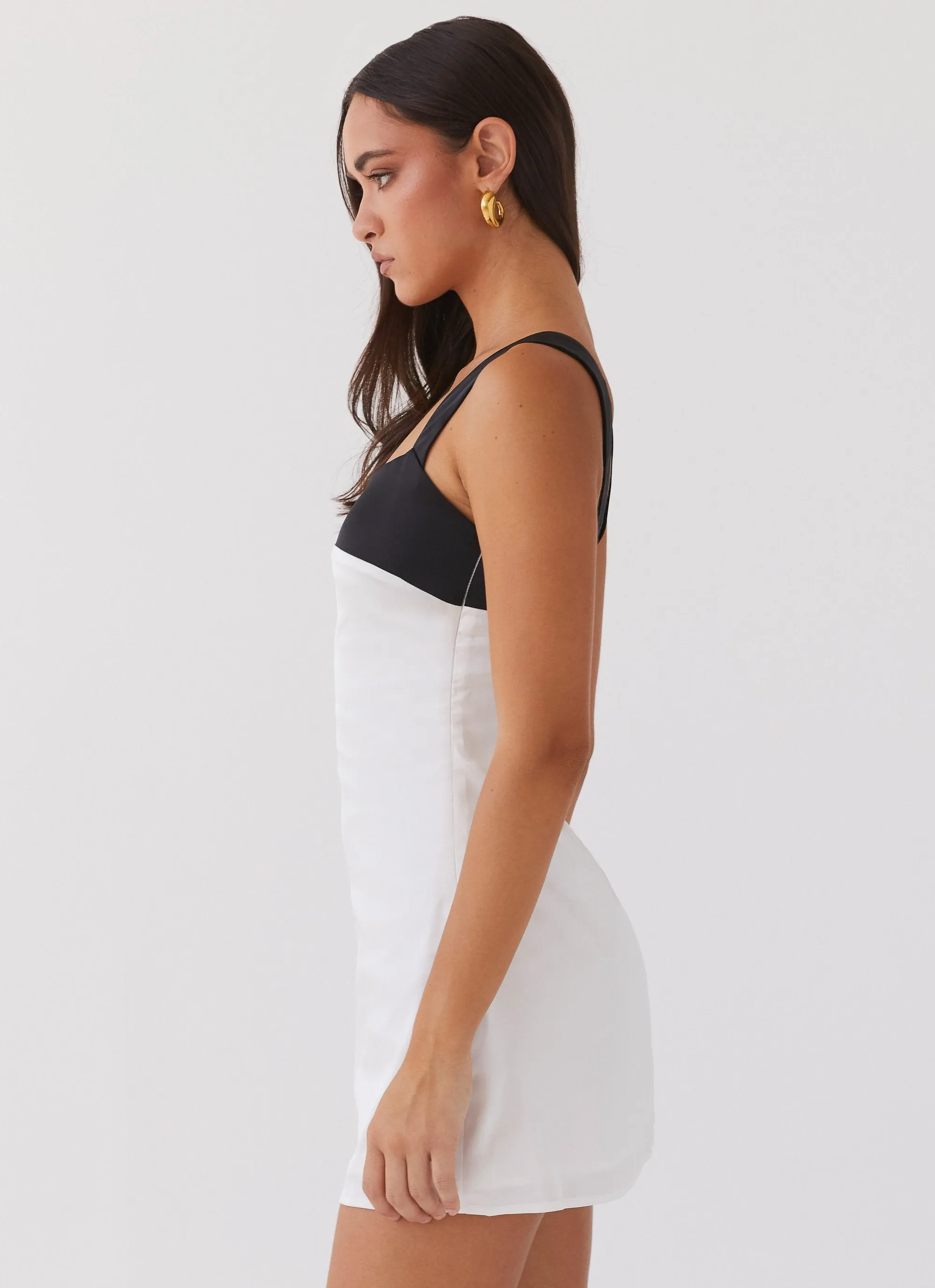Joy Glow Quiet Glow Odette Satin Mini Dress - Noir Pearl