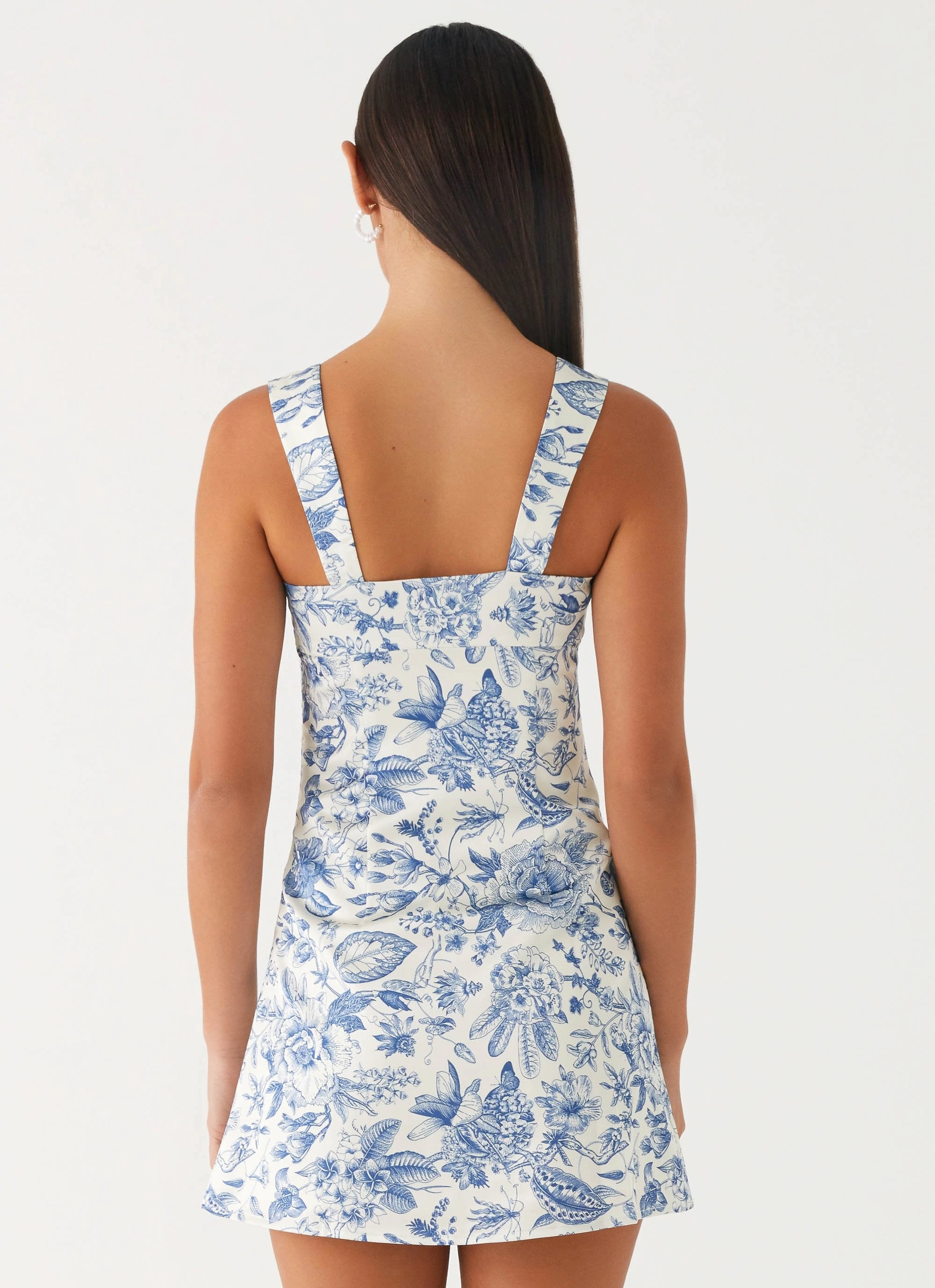 Love Soft Odette Satin Mini Dress - Blue Paisley