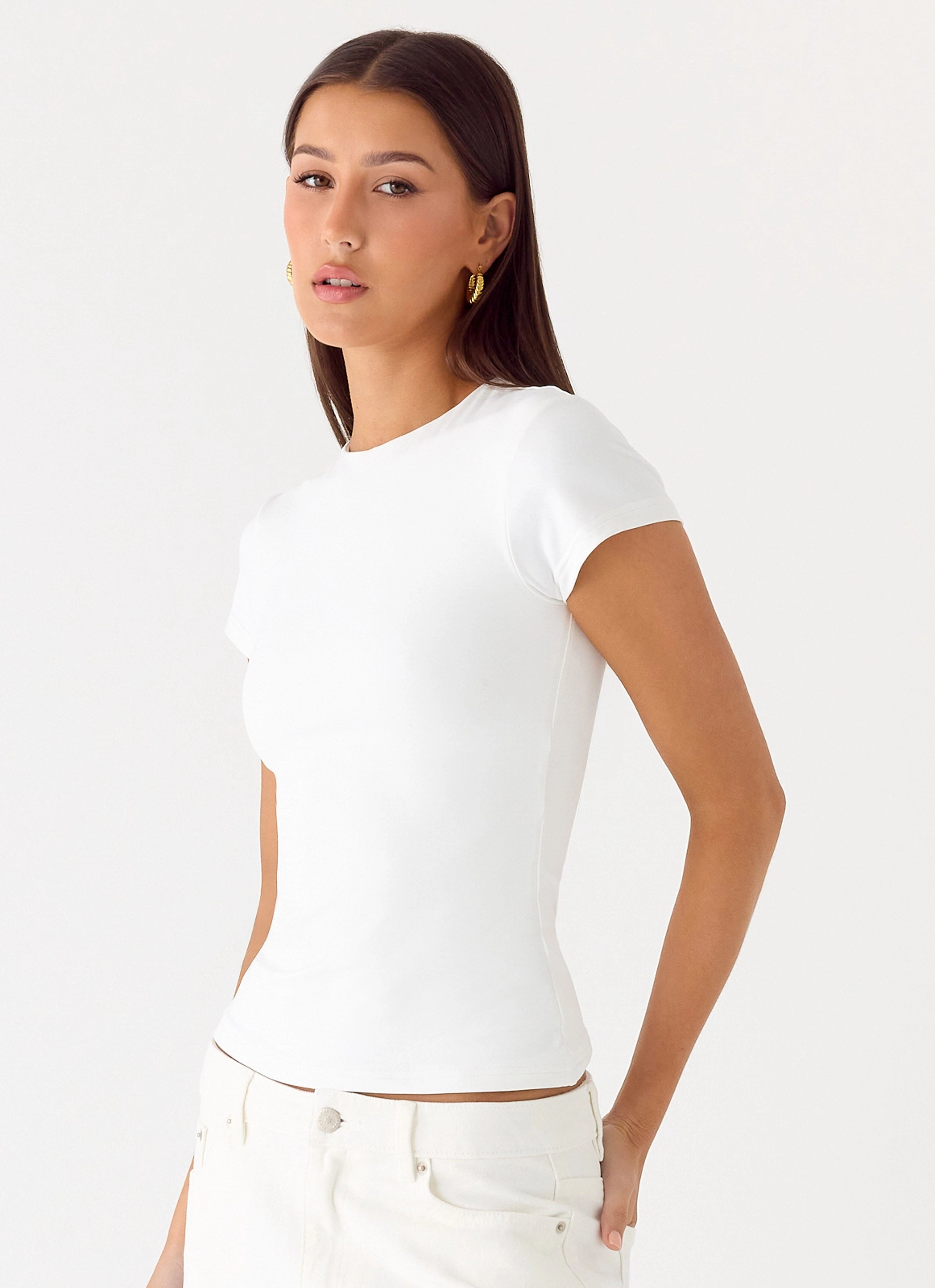 Elasticized Waistband About You Top - White