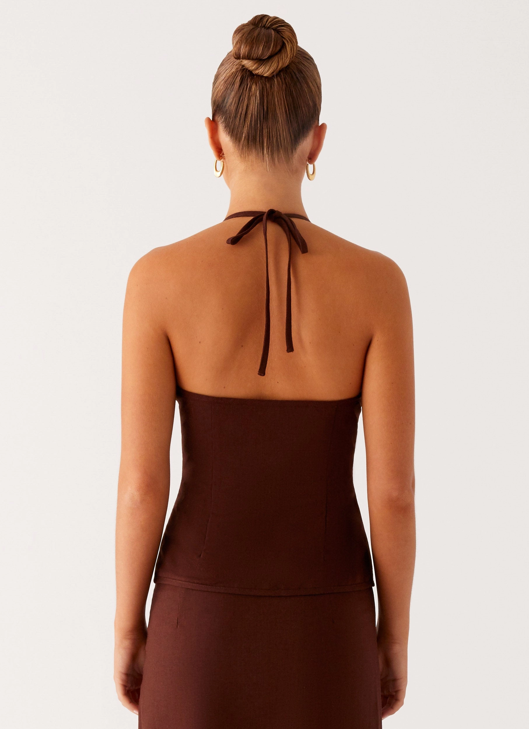 Esther Top - Chocolate Ventilated Panels Stretch Comfort