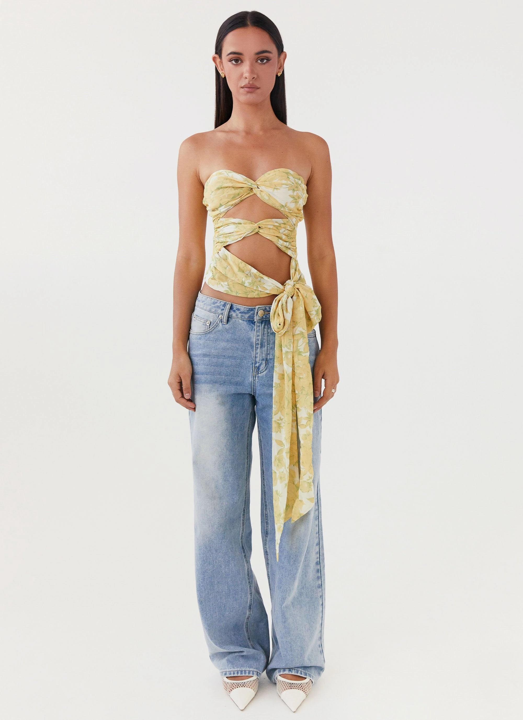 Sweat Absorbing Lining ChafeFreeEdging Sunlight Cascade Top - Daffodil