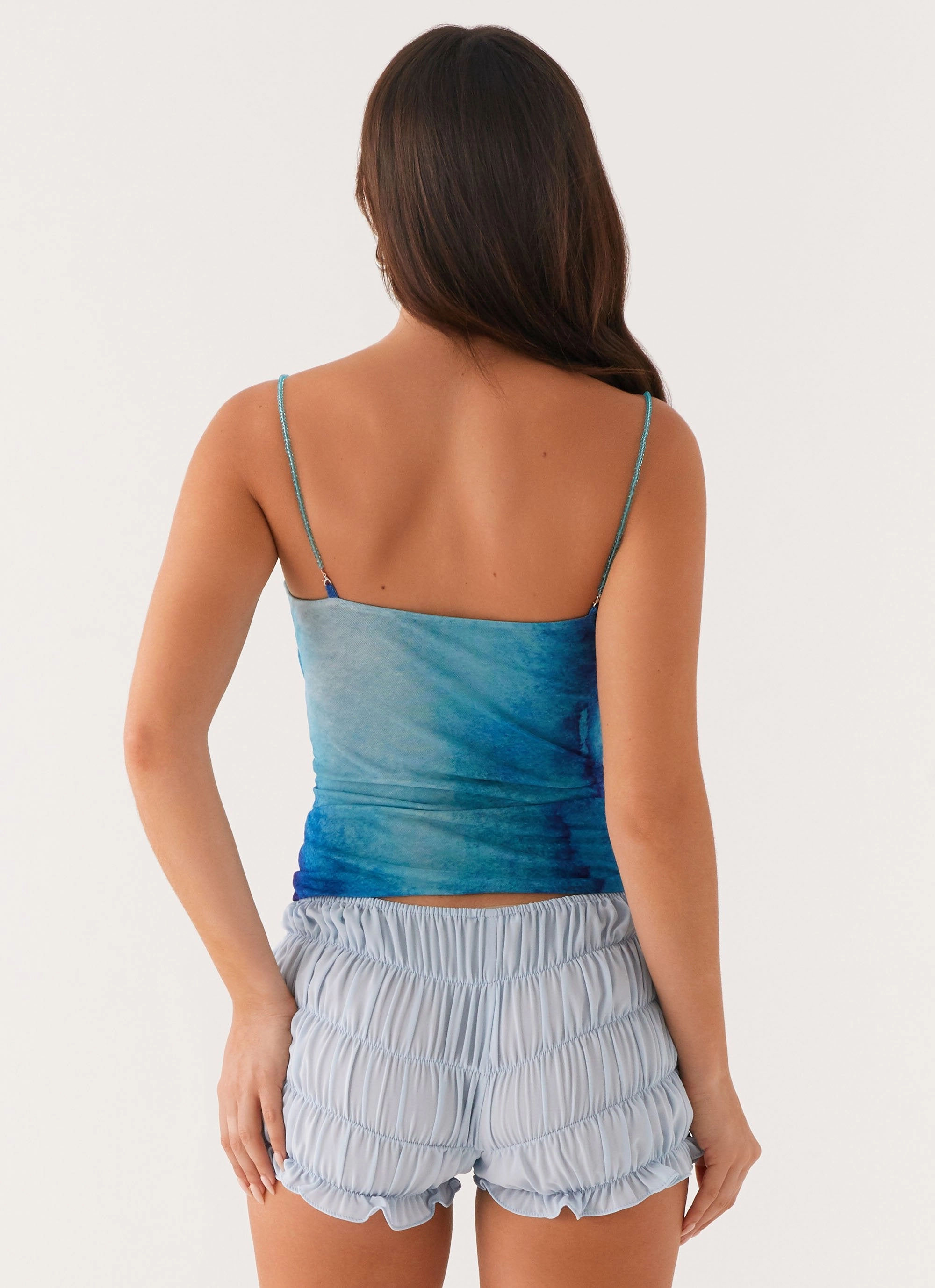 Future Cut Out Top - Blue Tie Dye OdorControl
