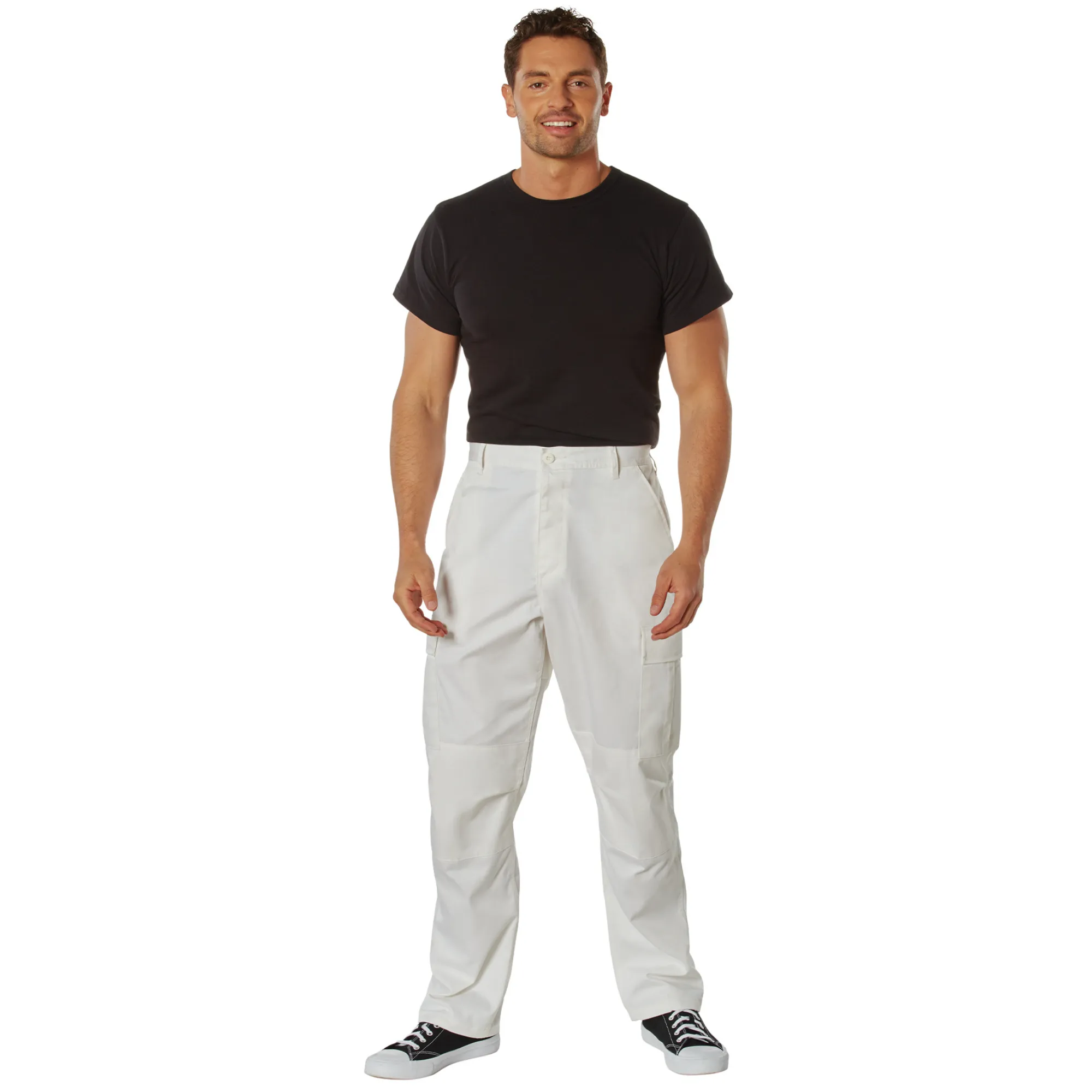 Off White - Tactical BDU Pants - Cotton Polyester Twill - Button Fly