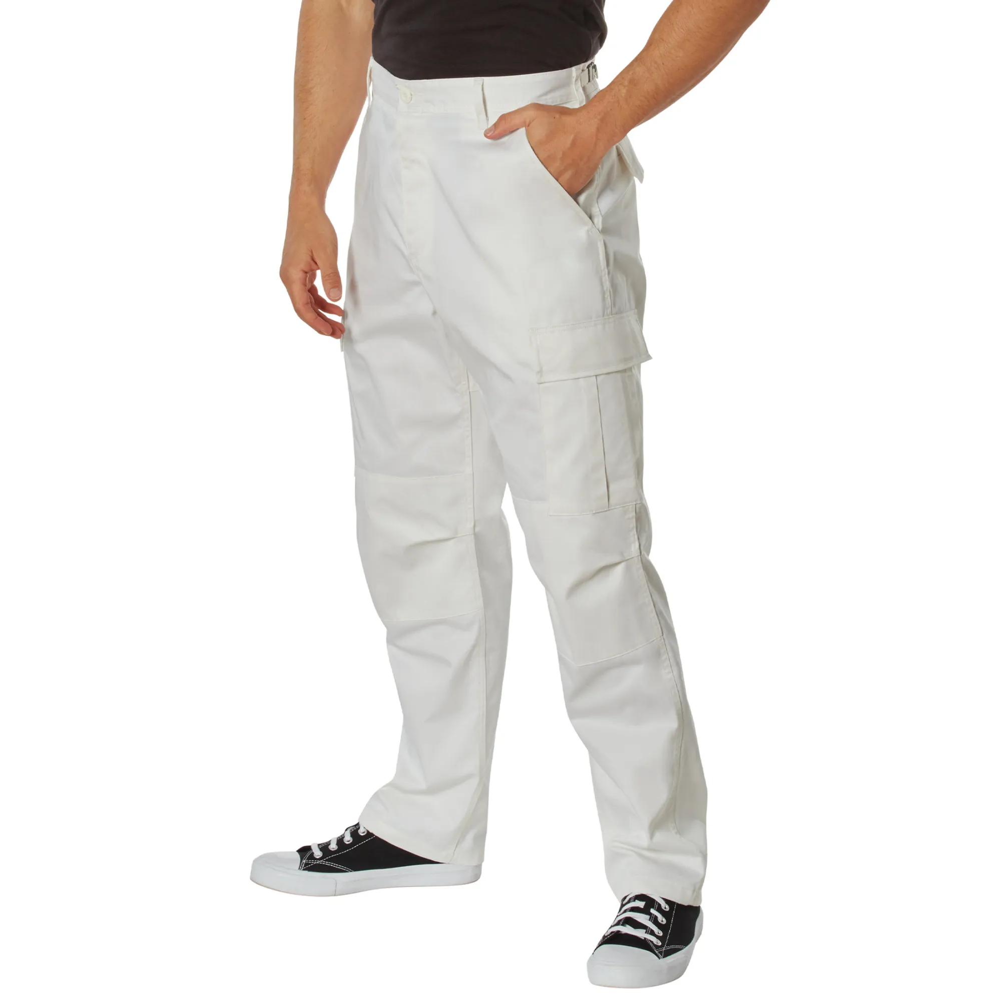 Off White - Tactical BDU Pants - Cotton Polyester Twill - Button Fly