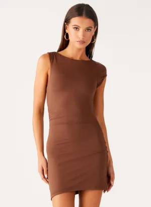 Comfort Stretch Work or Play Ohio Mini Dress - Chocolate