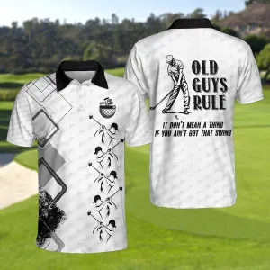 Old Guys Rule Golf Polo Shirt, Golf Texture Argyle Pattern Polo Shirt, Cool Golfing Shirt For Men Coolspod
