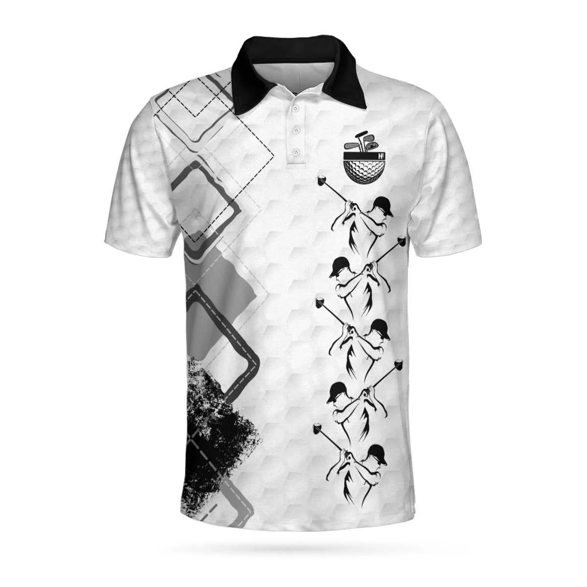 Old Guys Rule Golf Polo Shirt, Golf Texture Argyle Pattern Polo Shirt, Cool Golfing Shirt For Men Coolspod