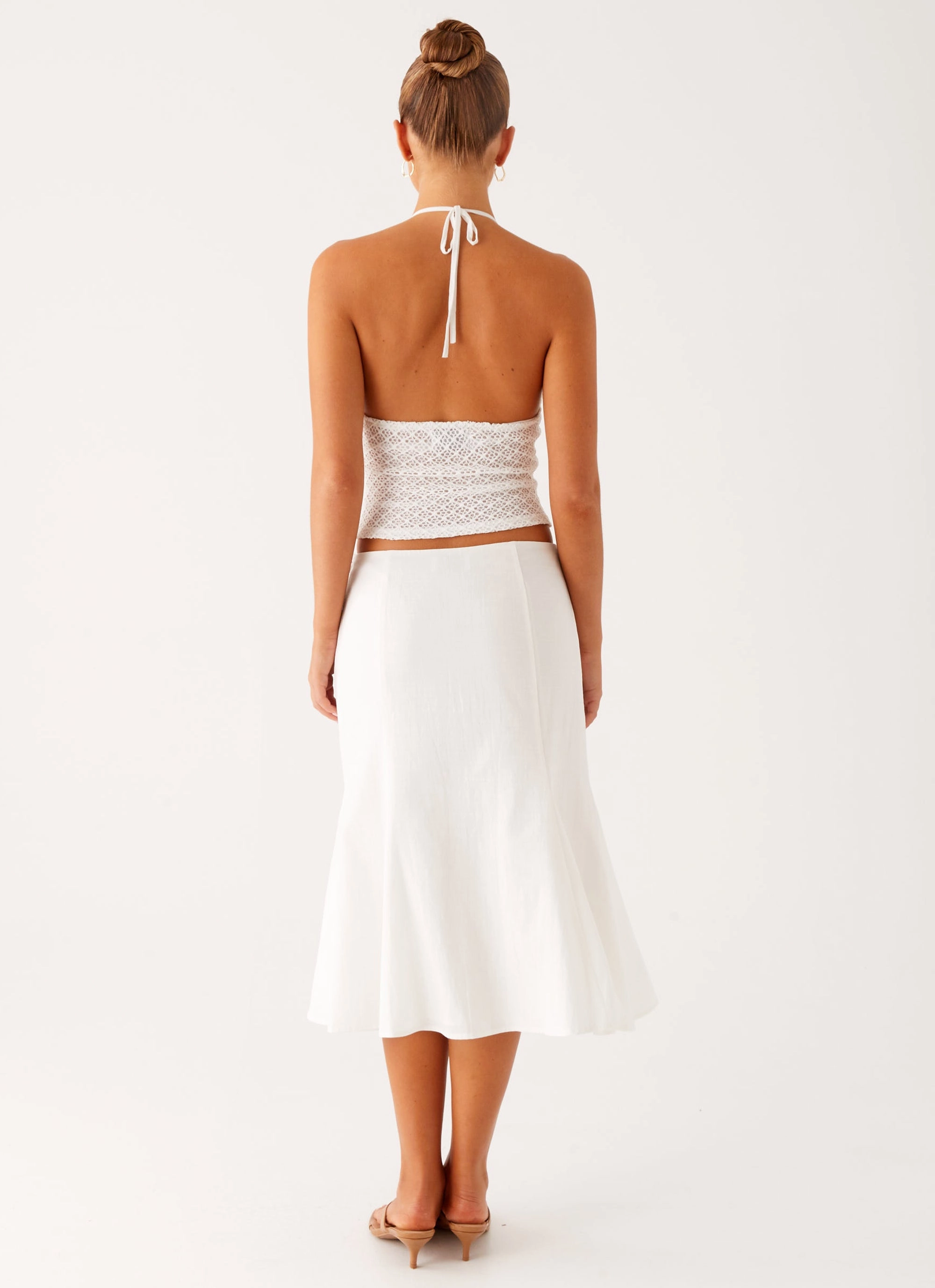 Olive Midi Skirt - Ivory Eco Friendly Dye Process