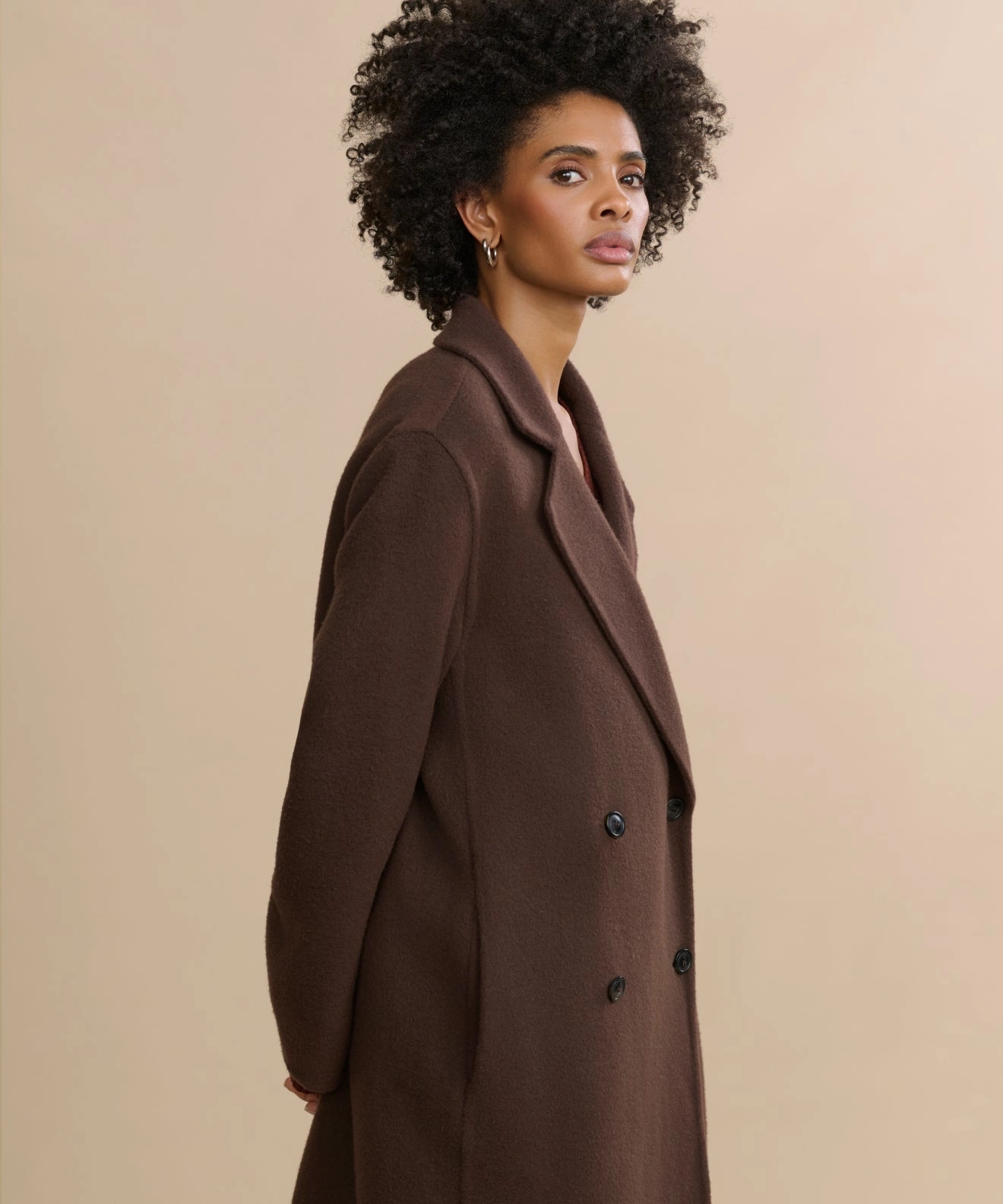 Olivia Coat Strong Stitches Vegan Leather Accents