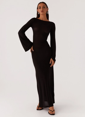 Olivia Long Sleeve Maxi Dress - Black All-Day Fit