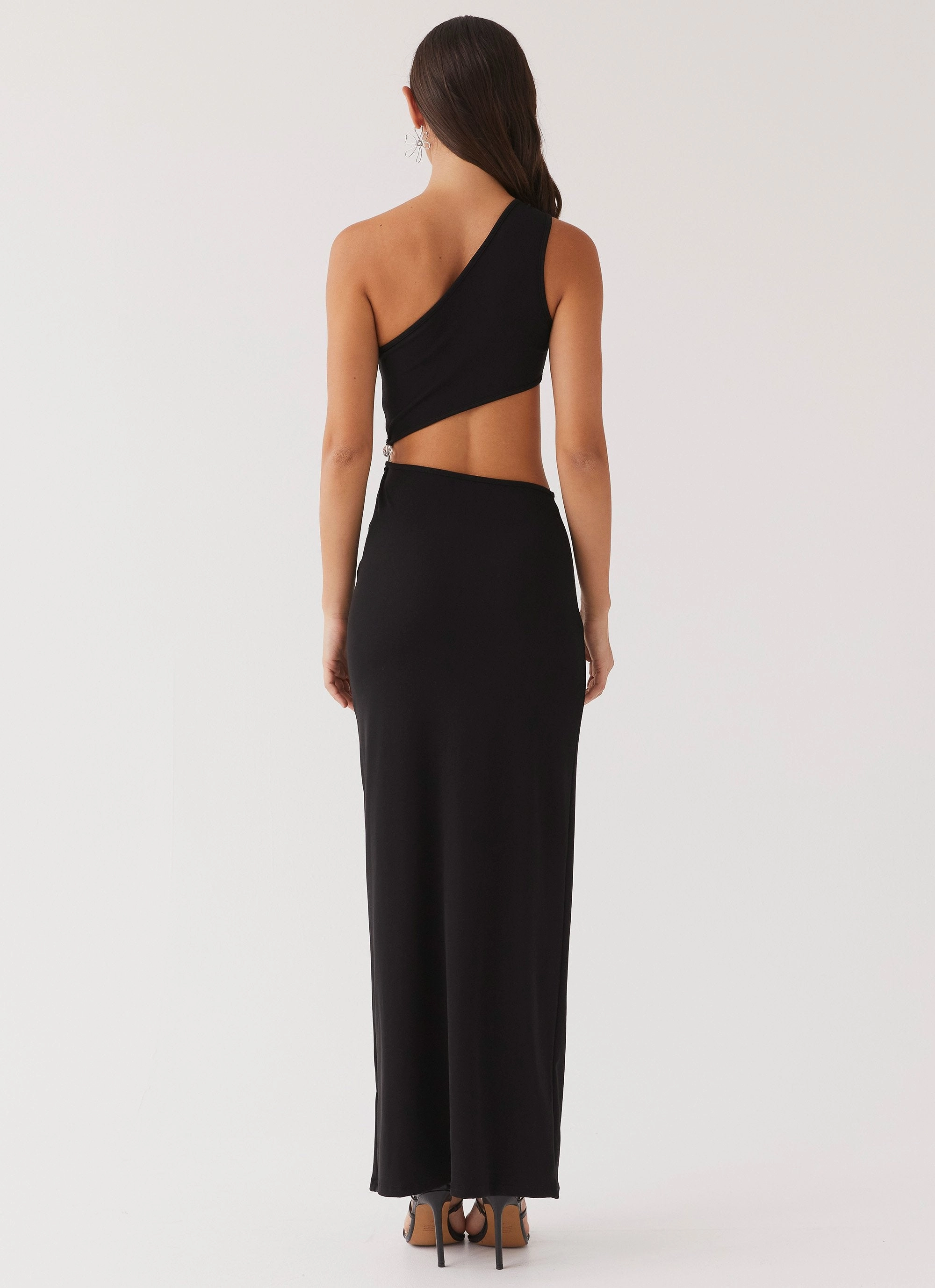 On The Moon Maxi Dress - Black Flared-Hem Timeless Fit Look