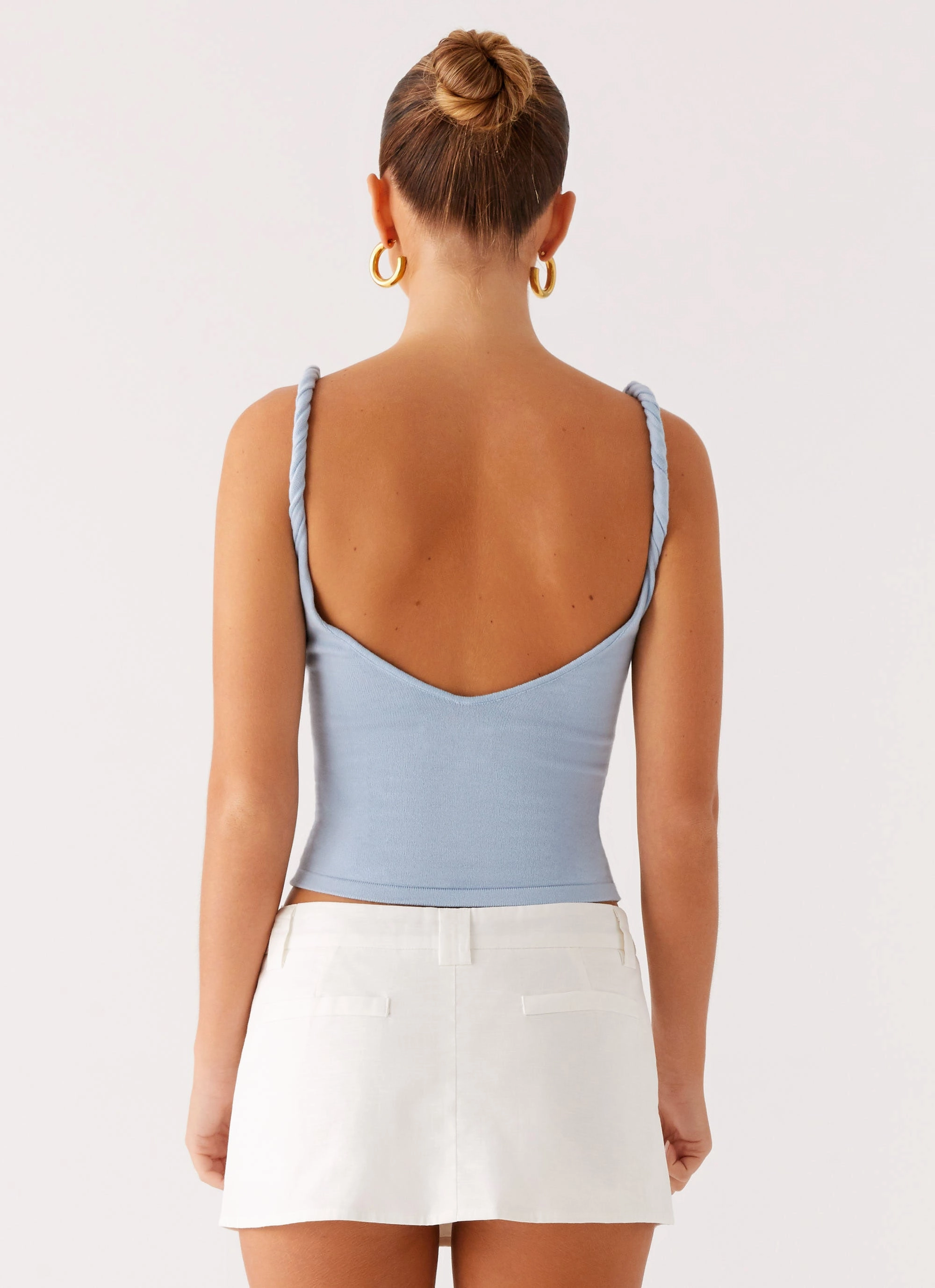 Flattering Fit Wear On Trend Linen Mini Skort - White