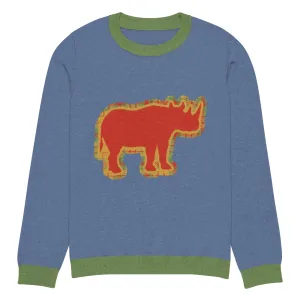One Horse Rhino Knitted Crewneck Sweater