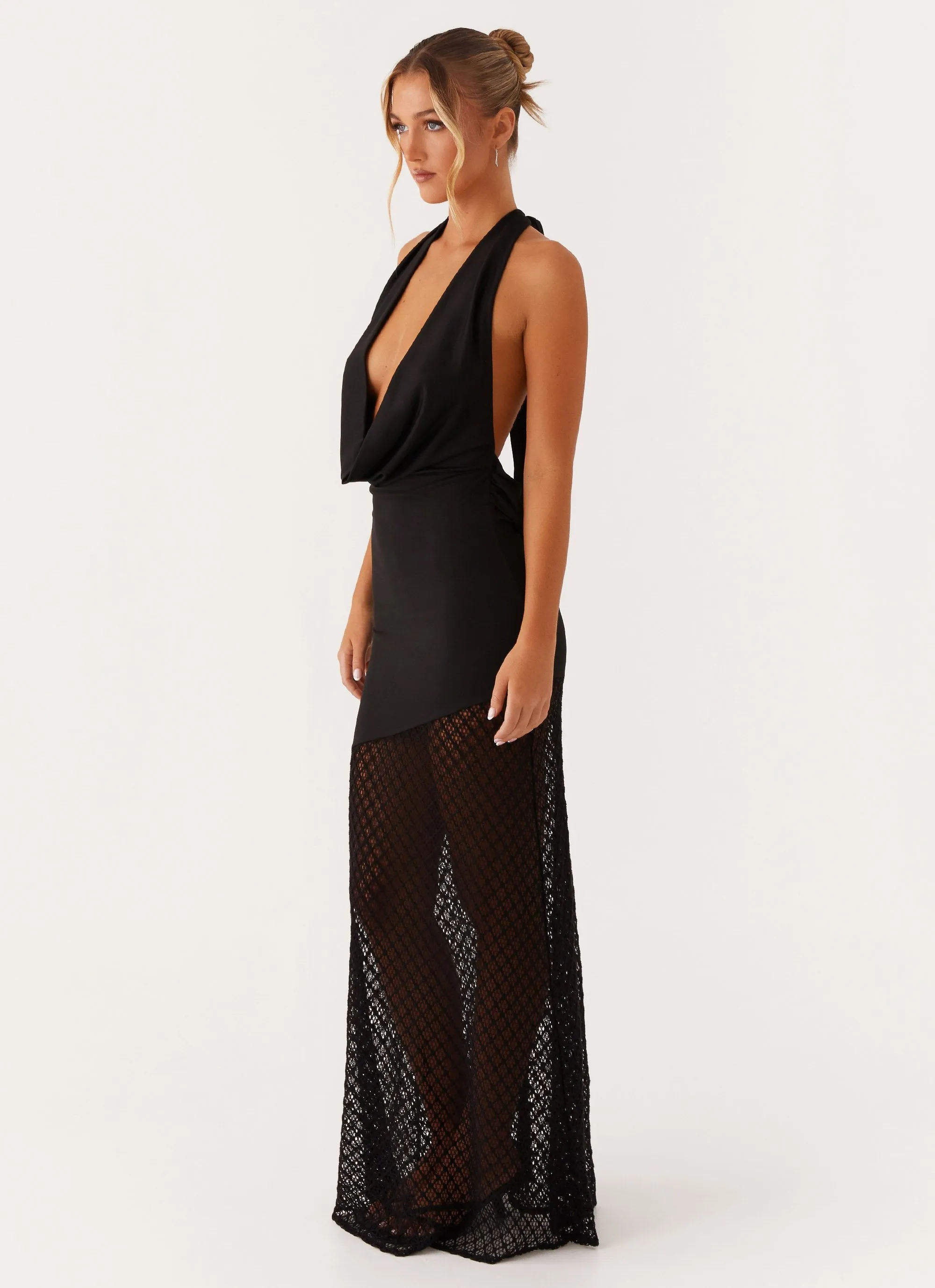 Aaliyah Maxi Dress - Black Balanced feel Bold Structure