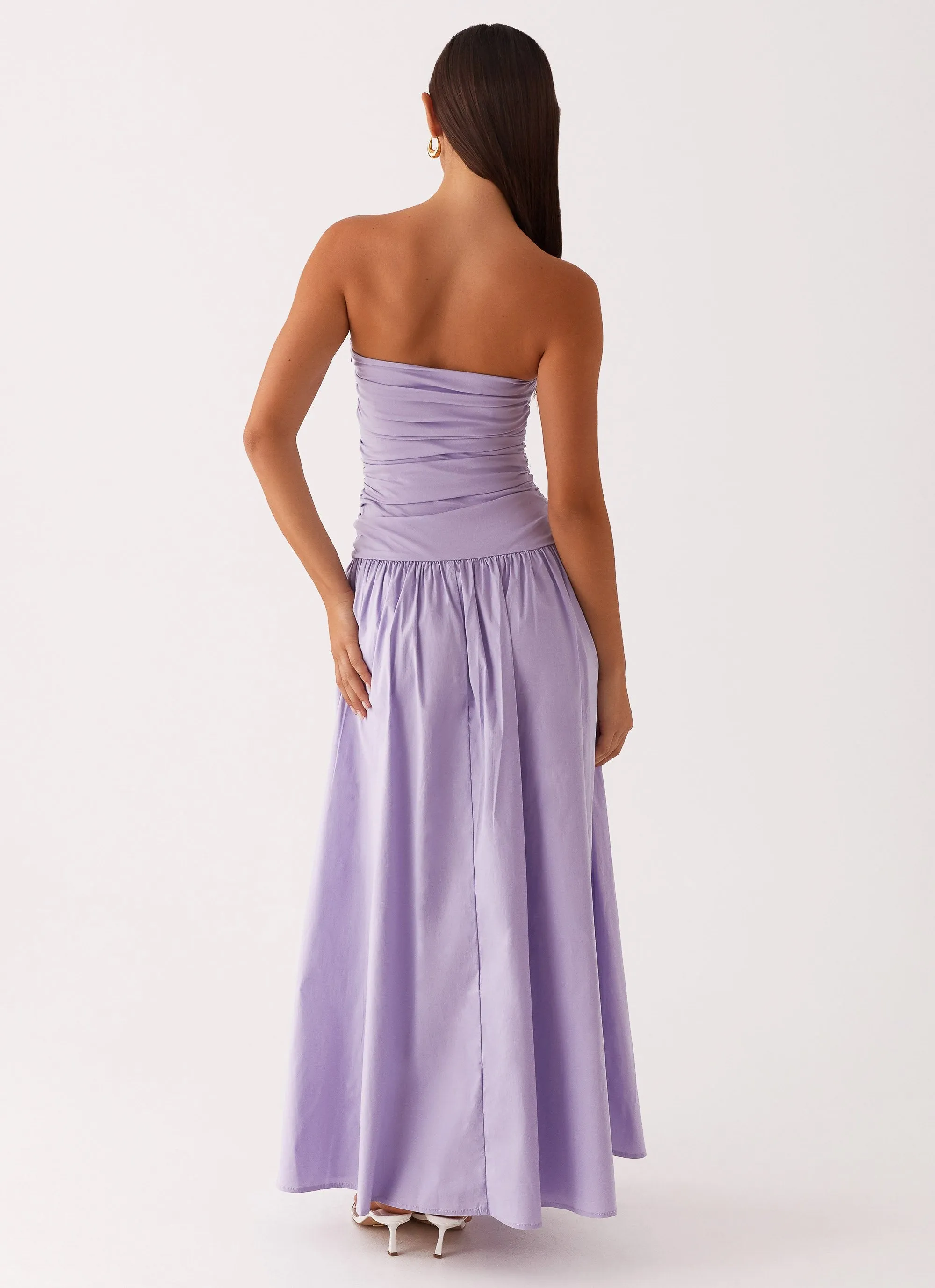 Light Fabrication Sleek Volume Carmel Maxi Dress - Lavender