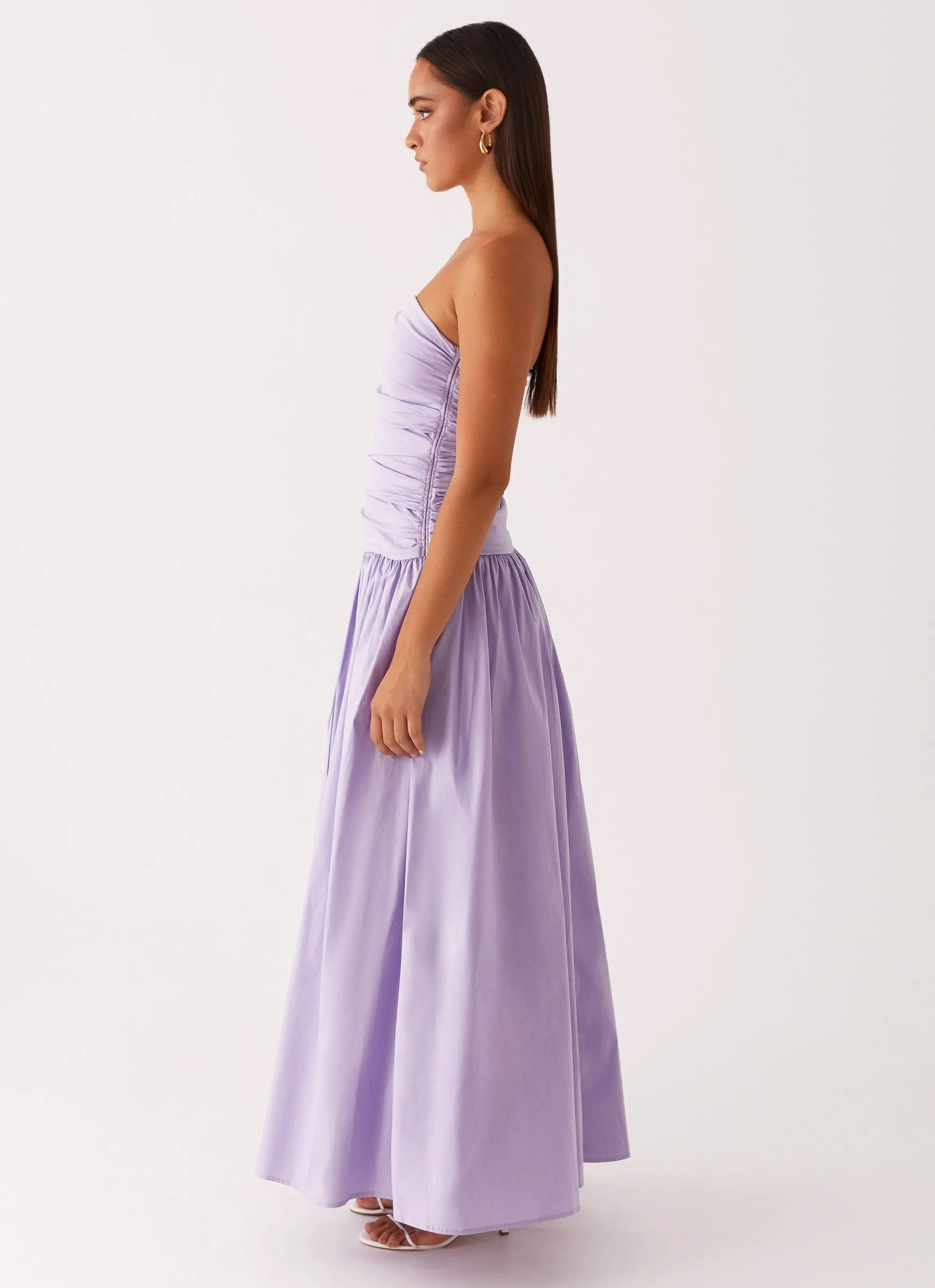 Carmel Maxi Dress - Lavender Fringe-Detail