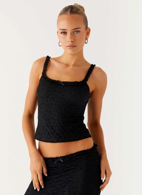 Ophira Cami Top - Black Friction Resistant Finish