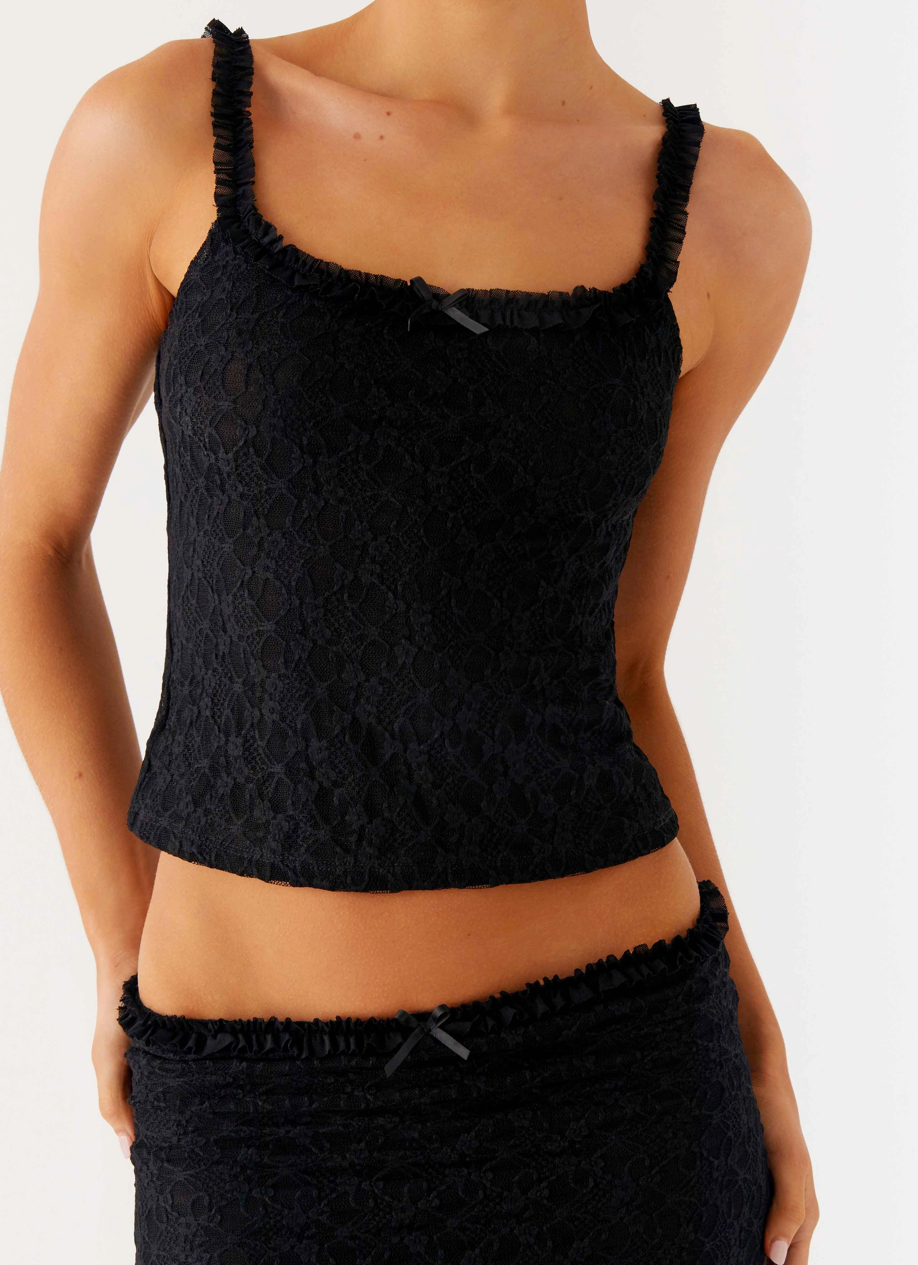 Ophira Cami Top - Black Flex Fit Shoulder Construction