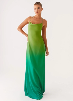 Opposites Attract Maxi Dress - Green Ombre Trendy Cut