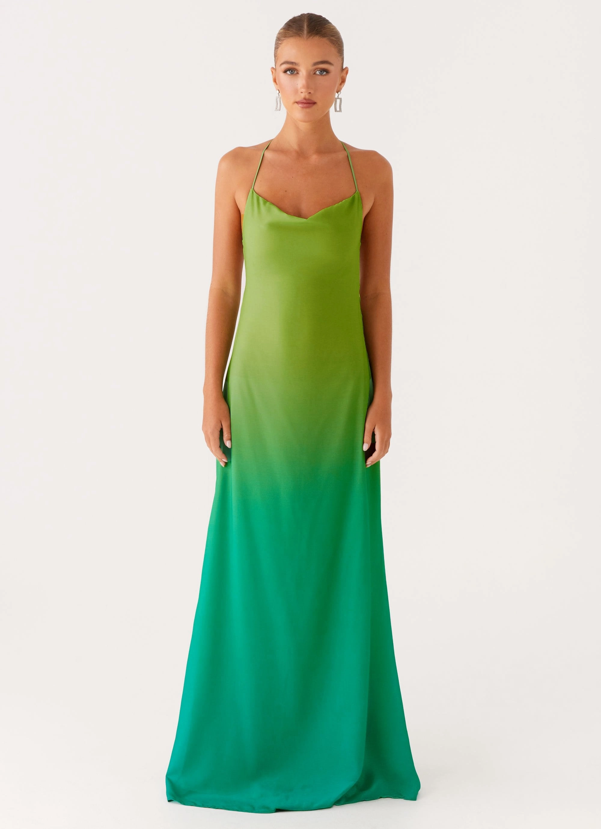 Opposites Attract Maxi Dress - Green Ombre Full Coverage