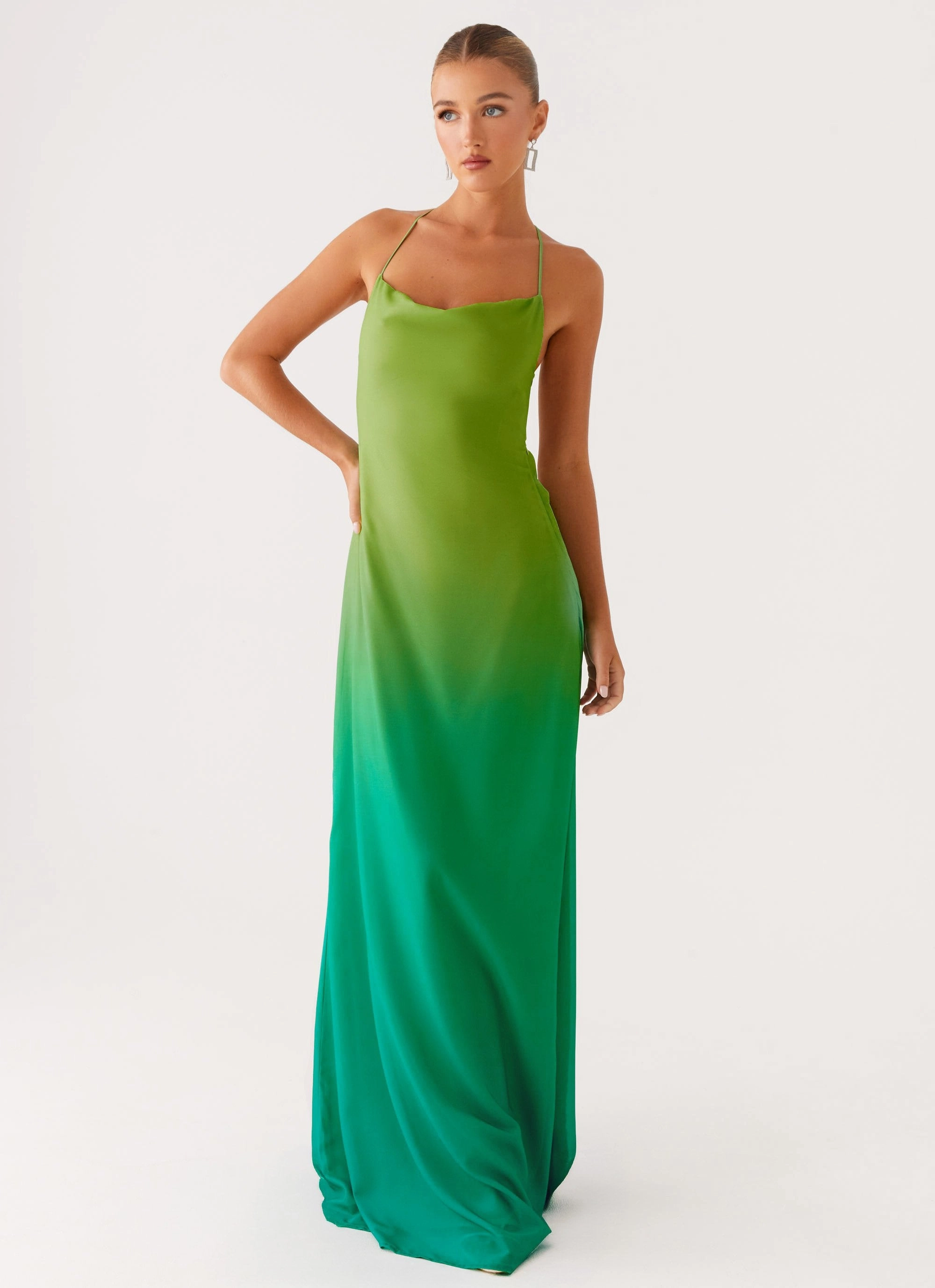 Opposites Attract Maxi Dress - Green Ombre Trendy Cut