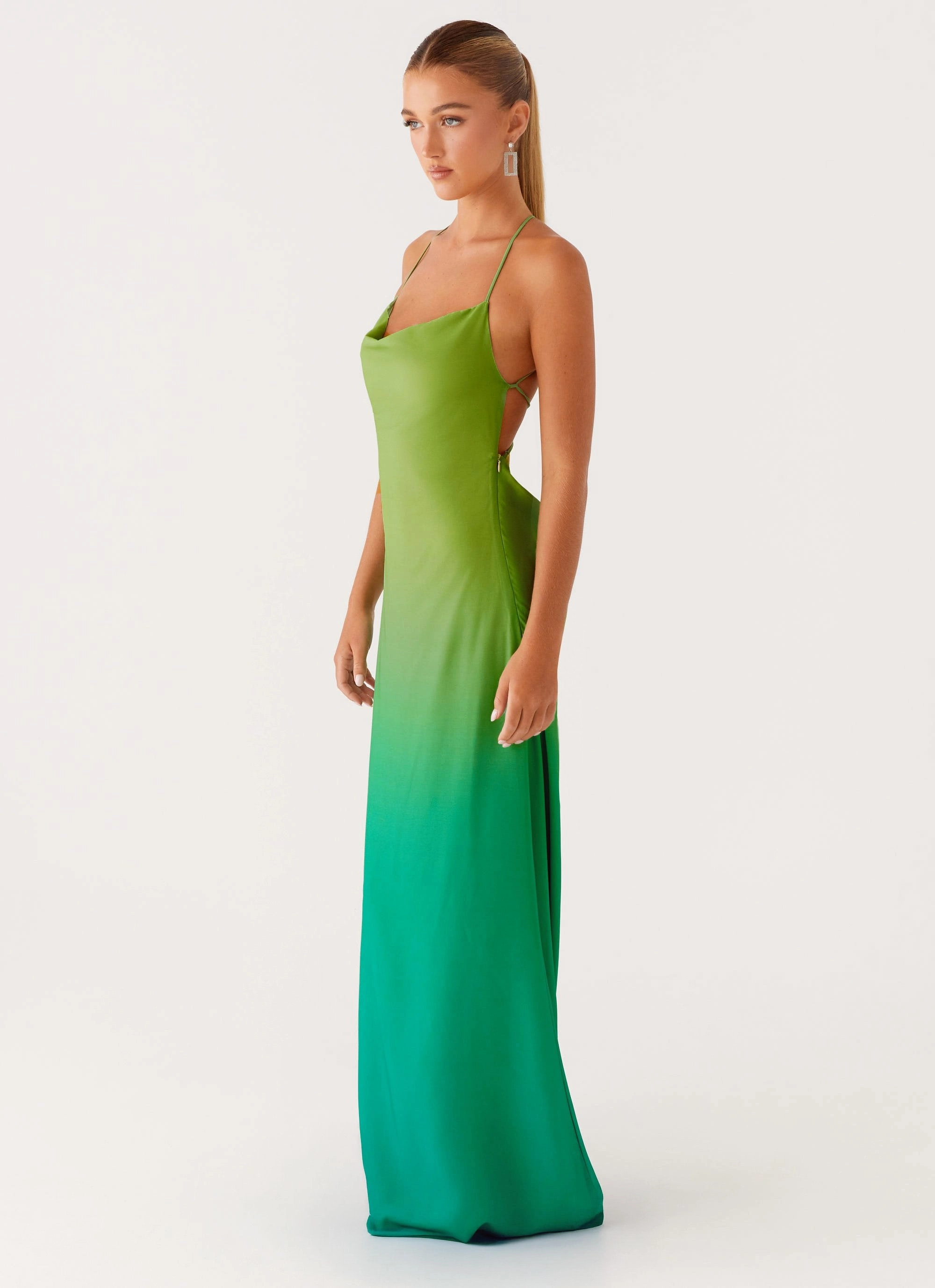 Opposites Attract Maxi Dress - Green Ombre Wedding Style