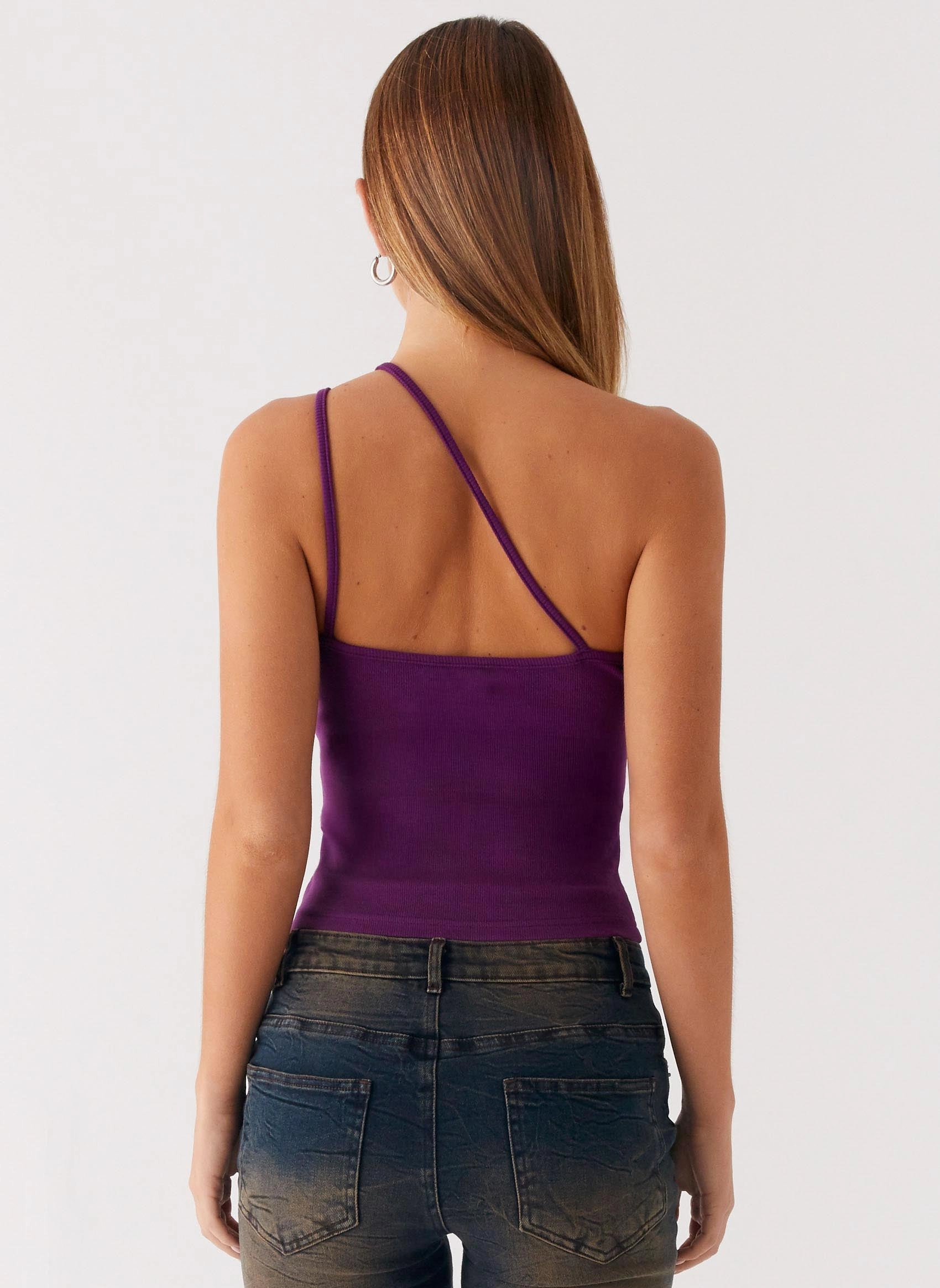 Trendy Look PlacketDetail Optix Button Front Top - Plum