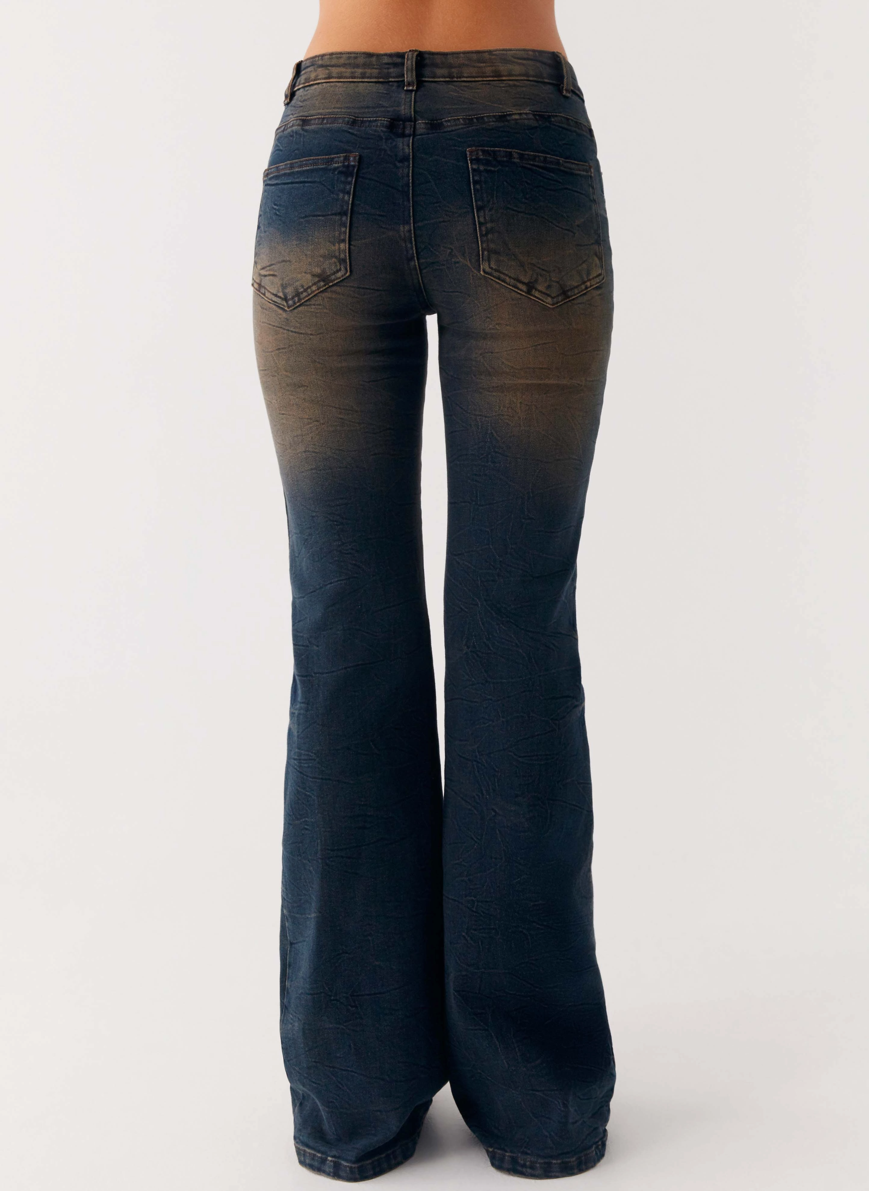 Oregon Flared Jeans - Dirty Black Wash WrinkleFreeFabric