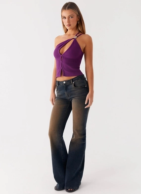 Oregon Flared Jeans - Dirty Black Wash Slim Look ComfortWaistband