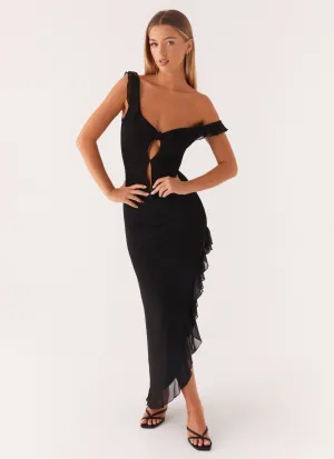 Impossible Cut Out Midi Dress - Black Long Lines