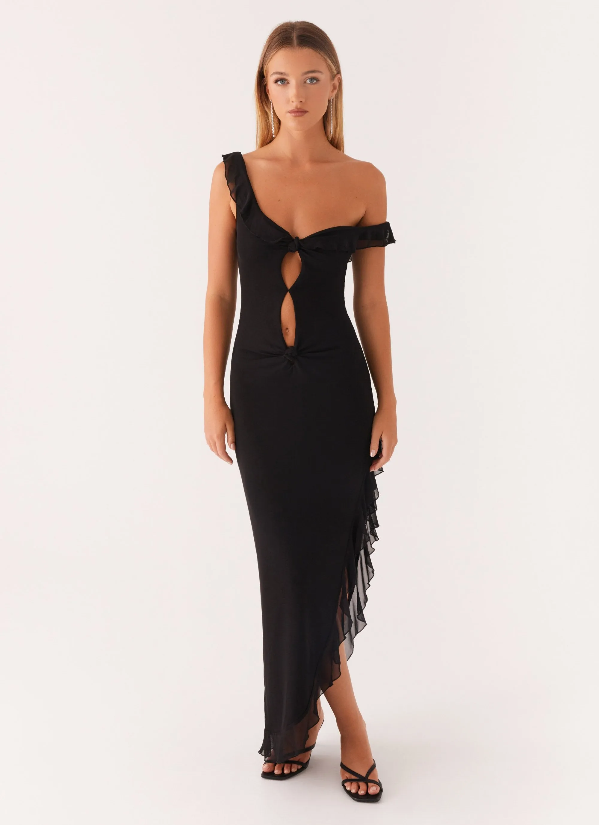 Floral design Daily Confidence Impossible Cut Out Midi Dress - Black