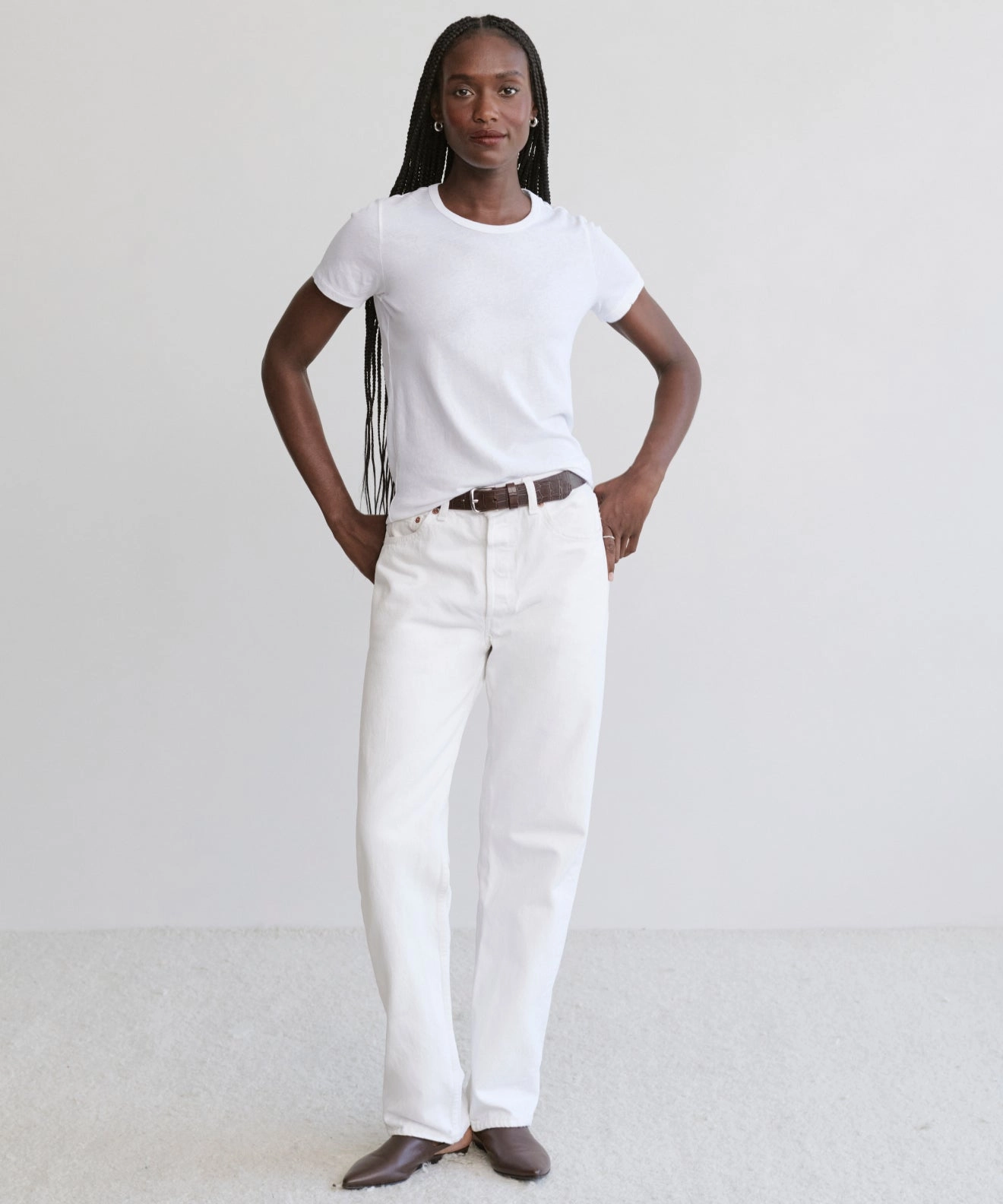 Stretchable Knit Cotton Slim Tee