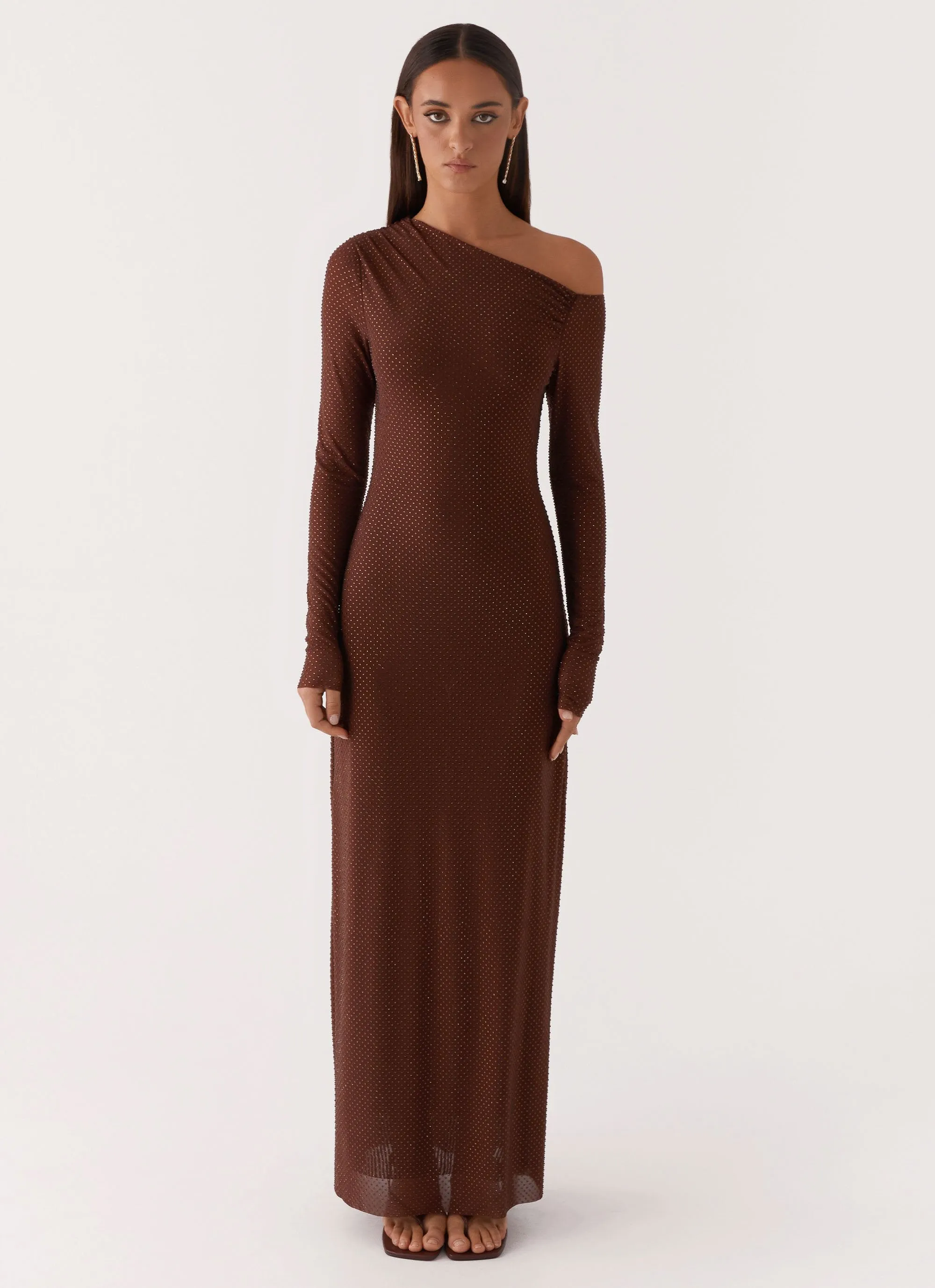 Oriana Sequin Maxi Dress - Chocolate Classic Touch