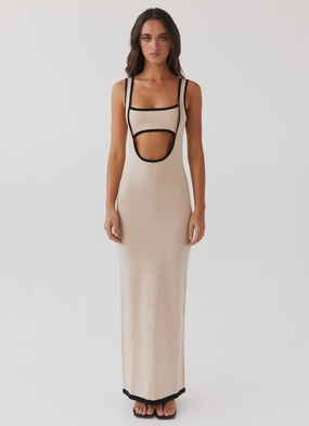 Relax Form Lost In Paris Knit Maxi Dress - Tapioca